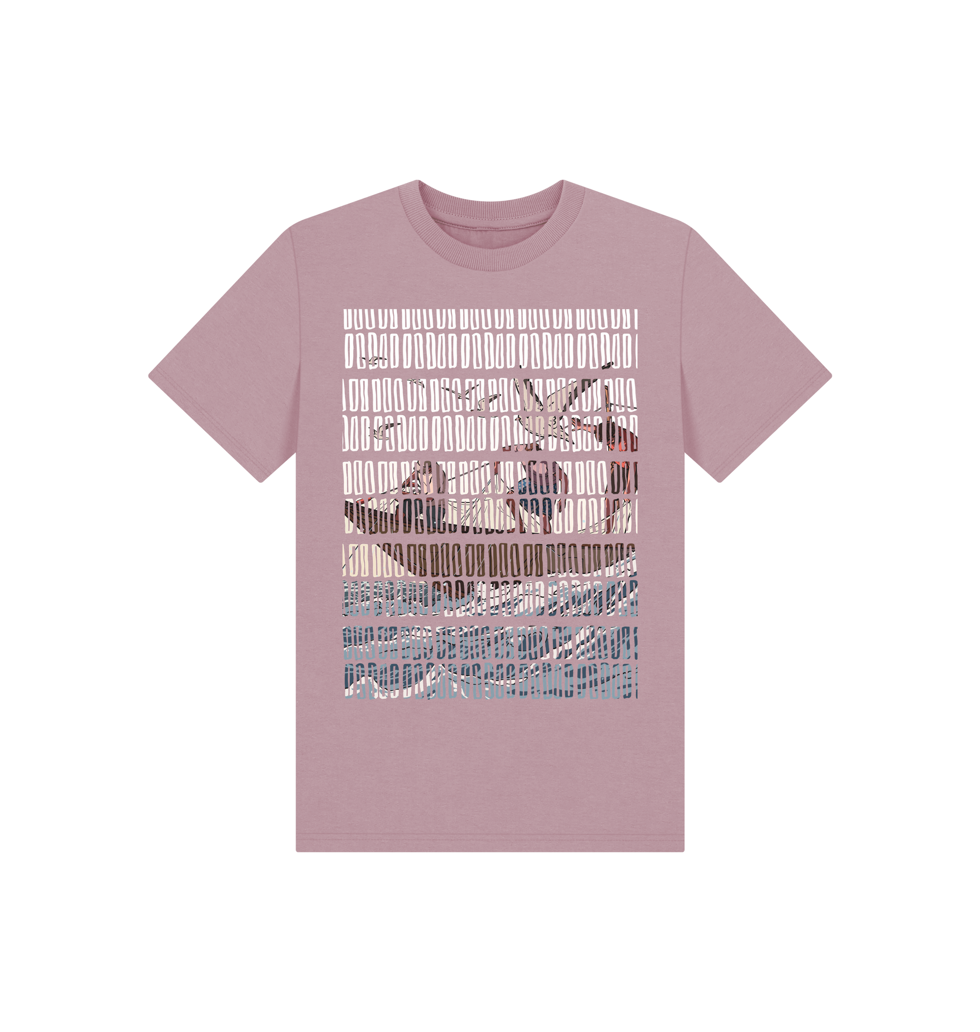 Mauve Printed Kids T-Shirt Front