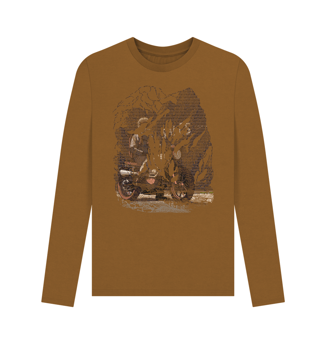 Brown Printed Long Sleeve T Shirt Front
