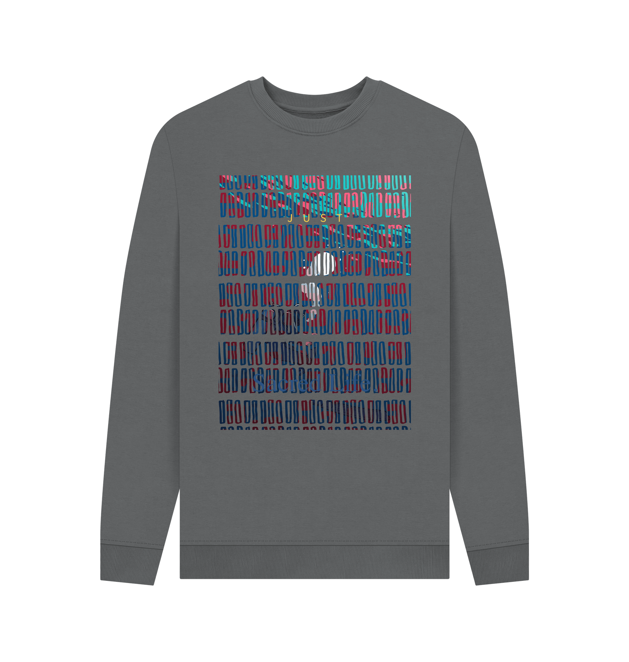 Slate Grey Printed Sweater Front