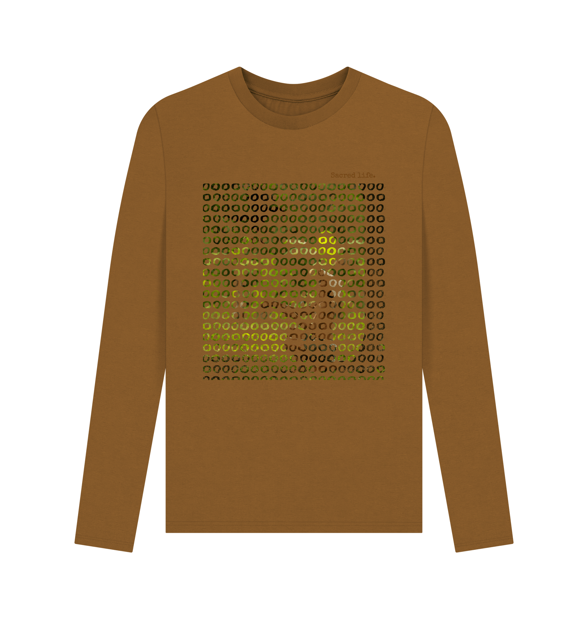 Brown Printed Long Sleeve T Shirt Front