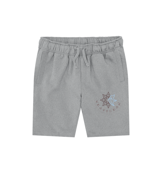 Athletic Grey Printed Mens Shorts
