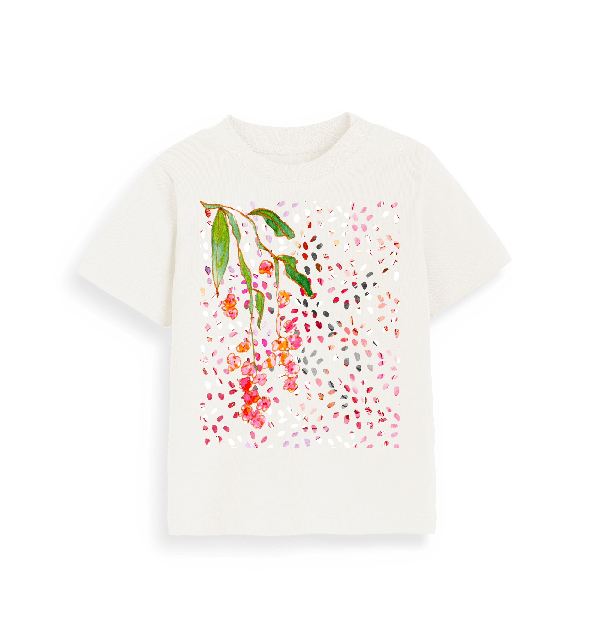 Organic Natural Printed Kids T-Shirt Front