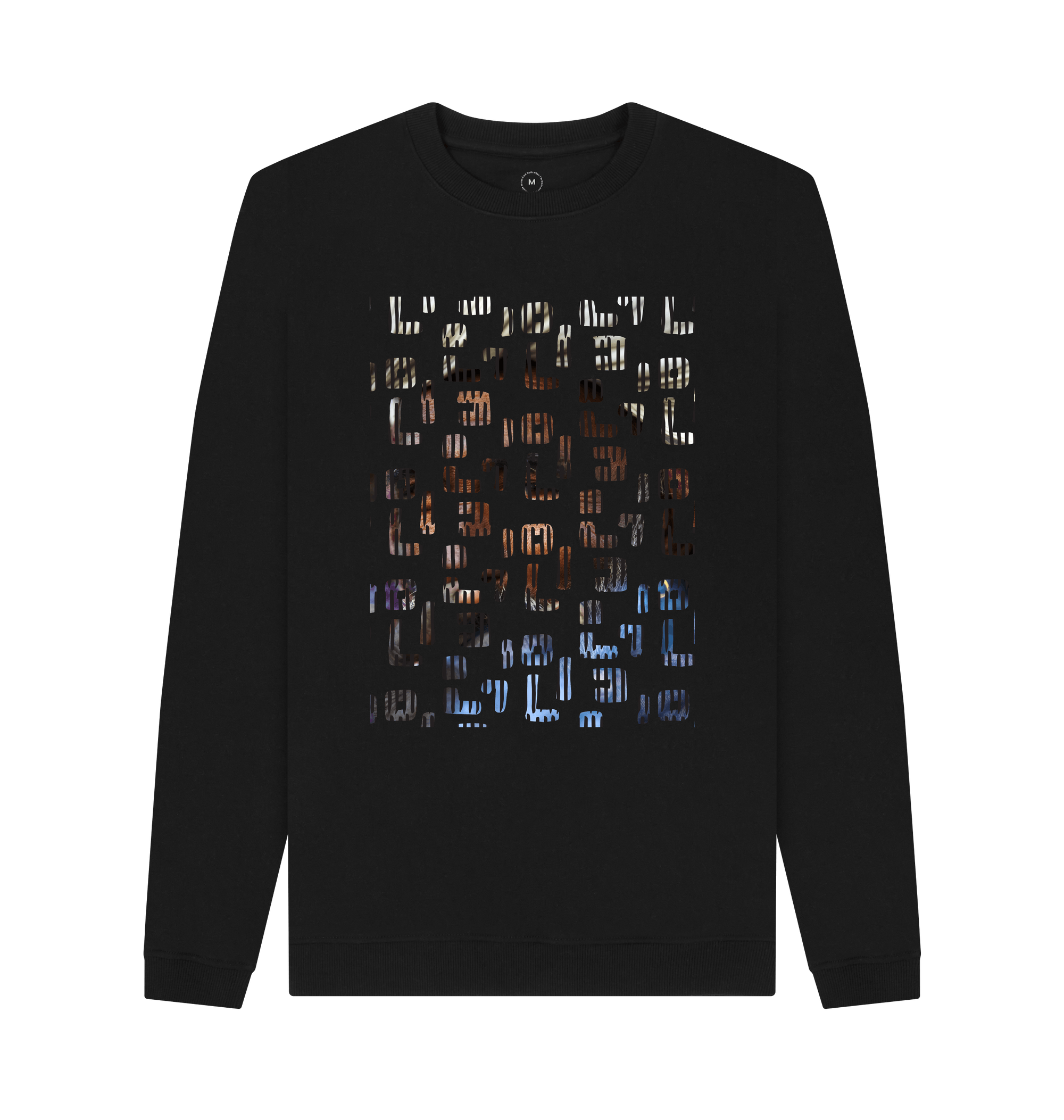 Black Recycled Printed Sweater Front