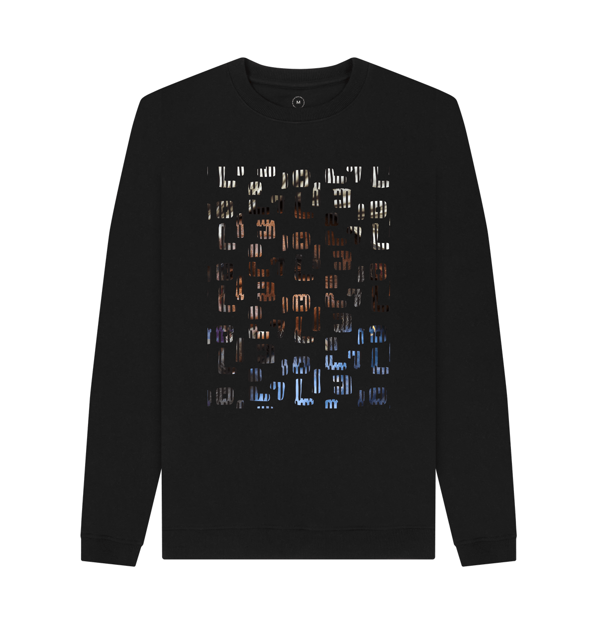 Black Recycled Printed Sweater Front