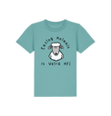 Teal Monstera EATING KID TEE