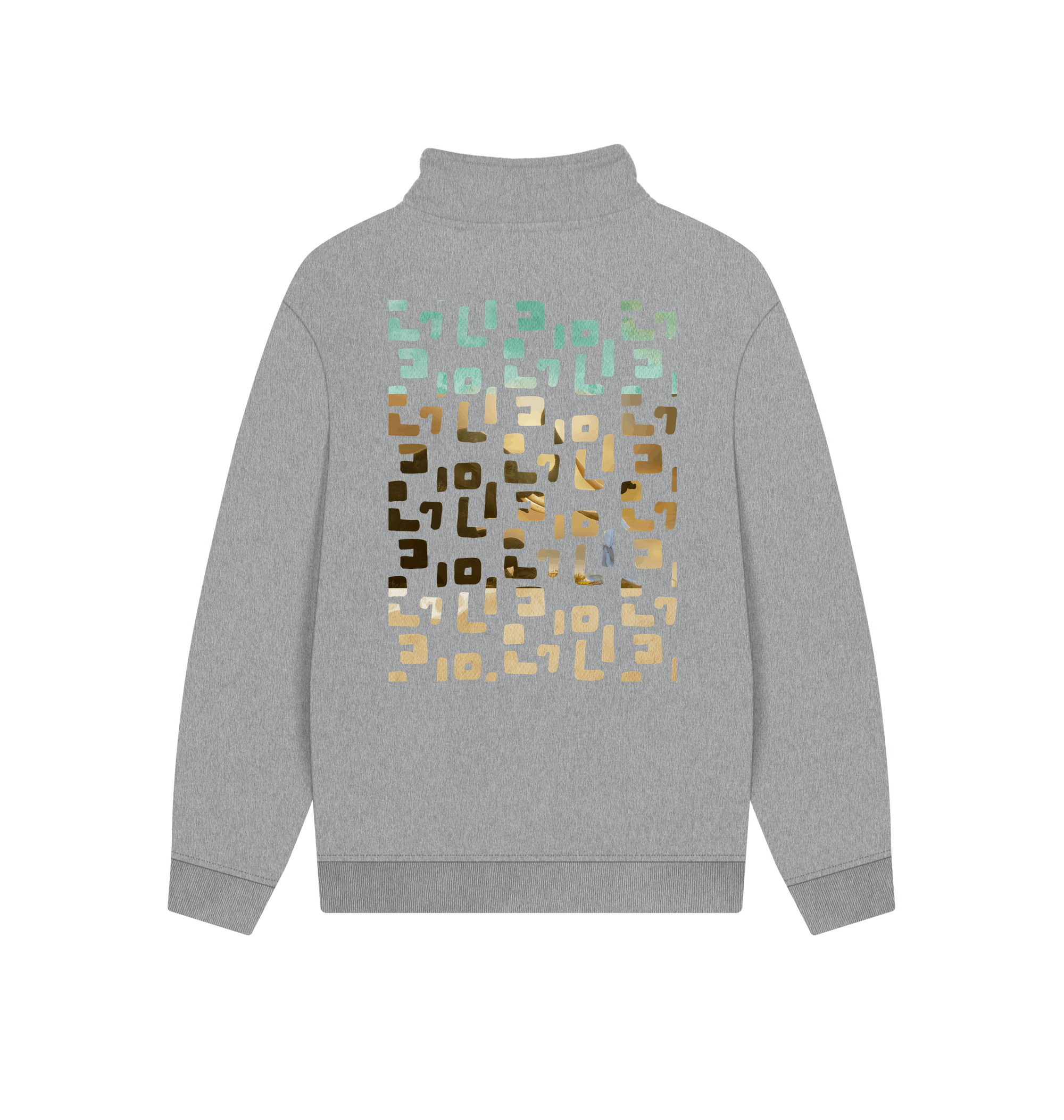 Athletic Grey Printed Sweater Back