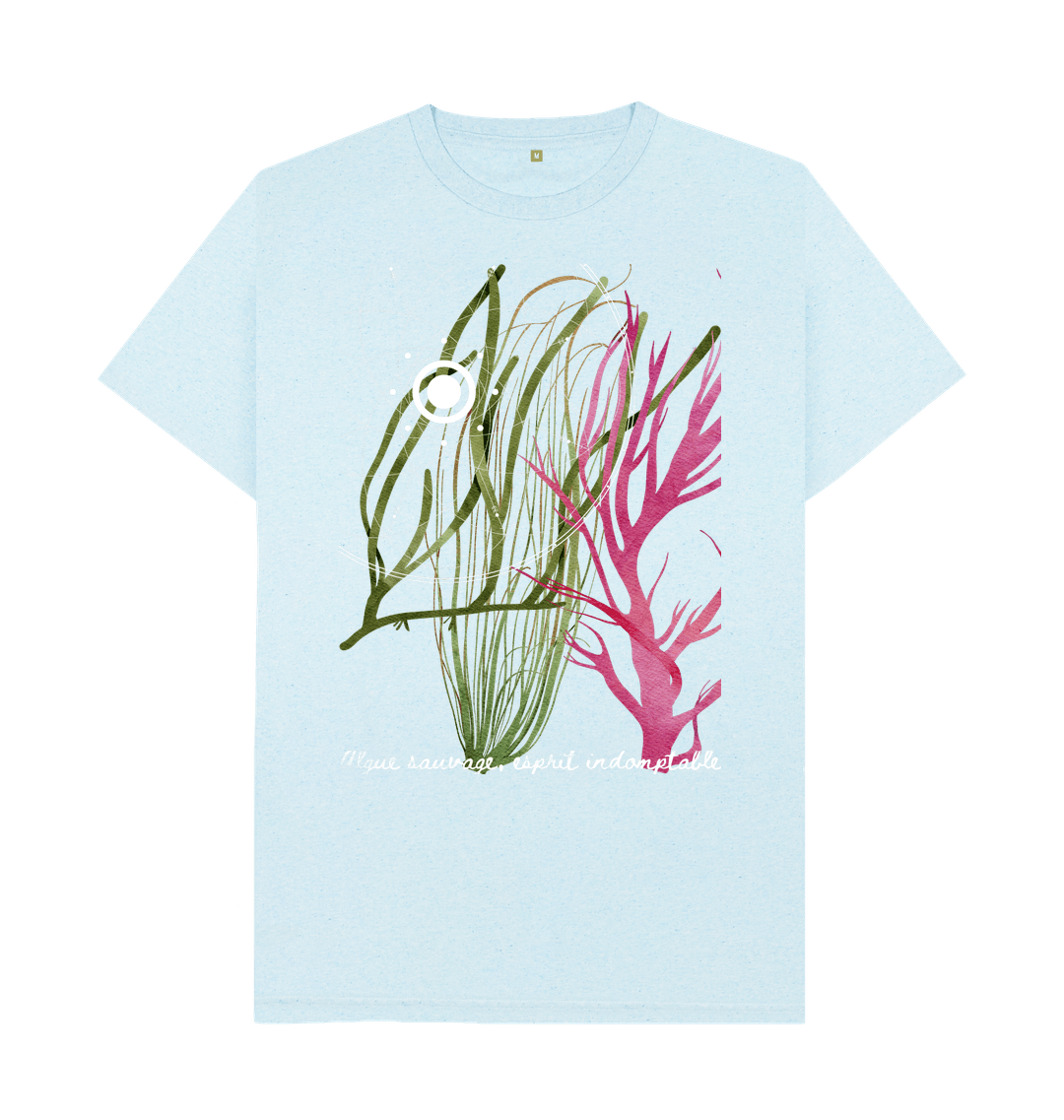 Light Blue Recycled Printed T-Shirt Front