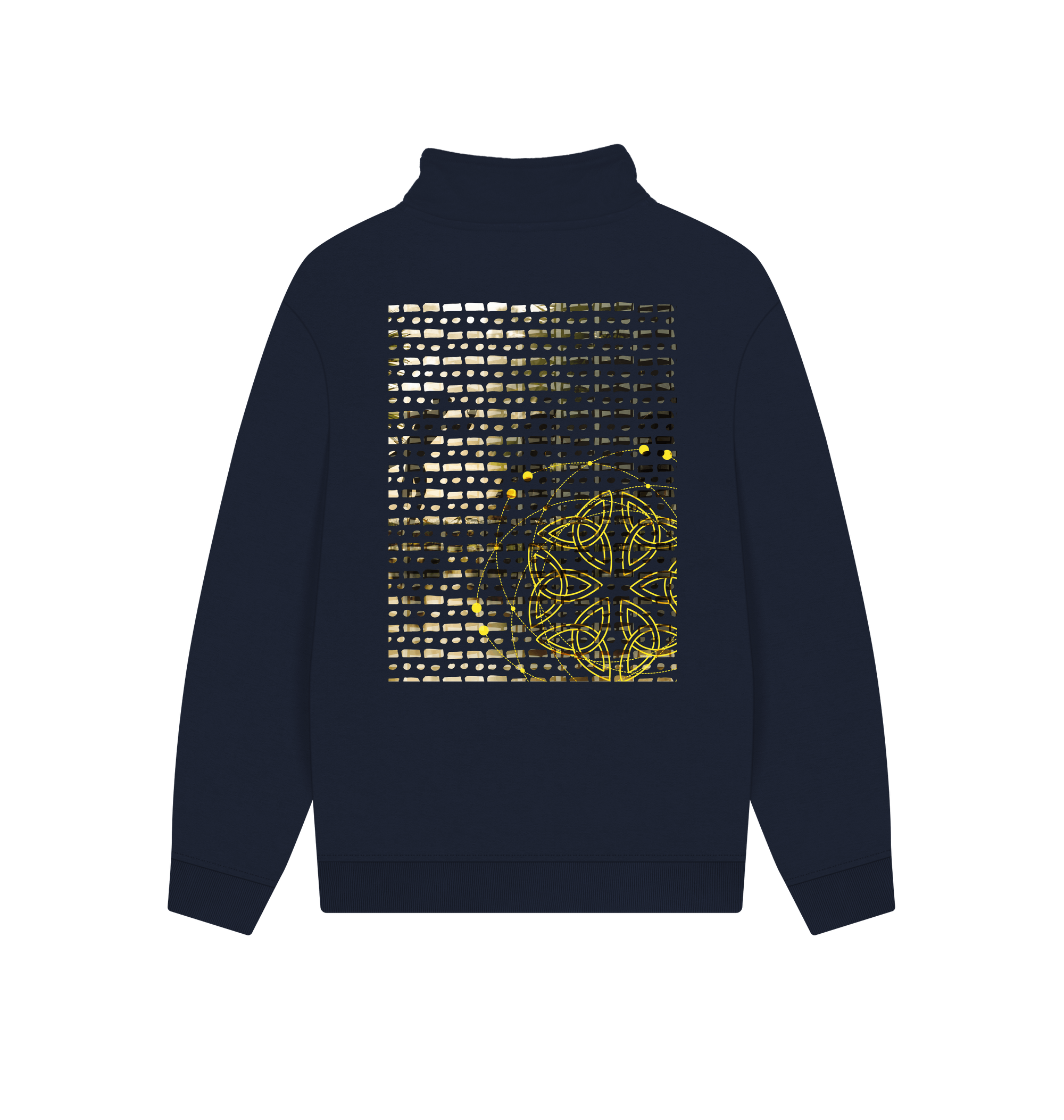 Navy Printed Sweater Back