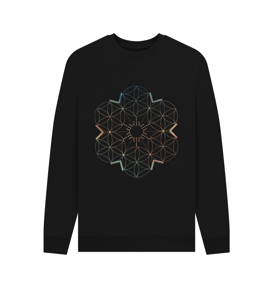 Black Printed Sweater Front