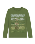 Khaki Printed Long Sleeve T Shirt Front
