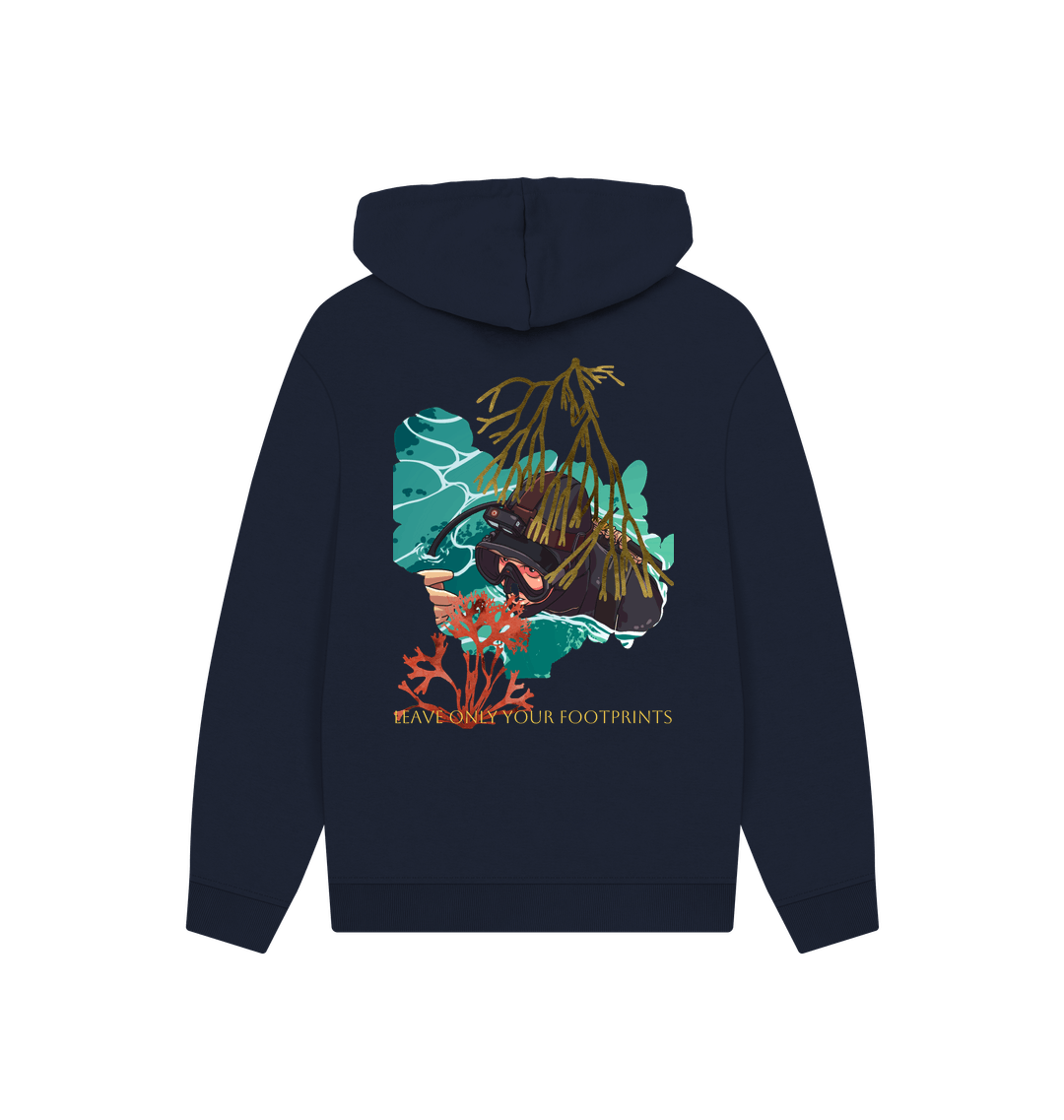 Navy Printed Hoody Back