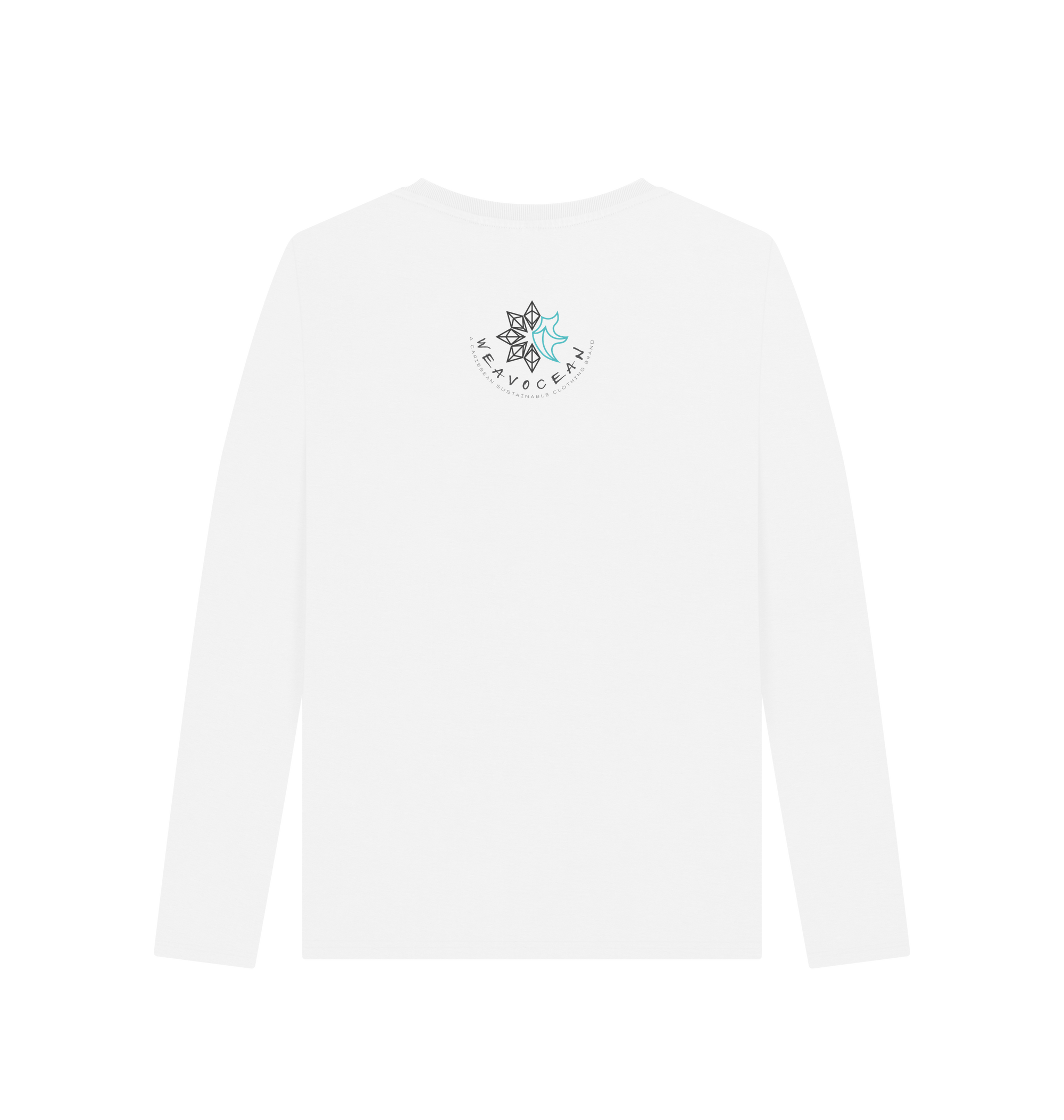 White Printed Long Sleeve T Shirt Back