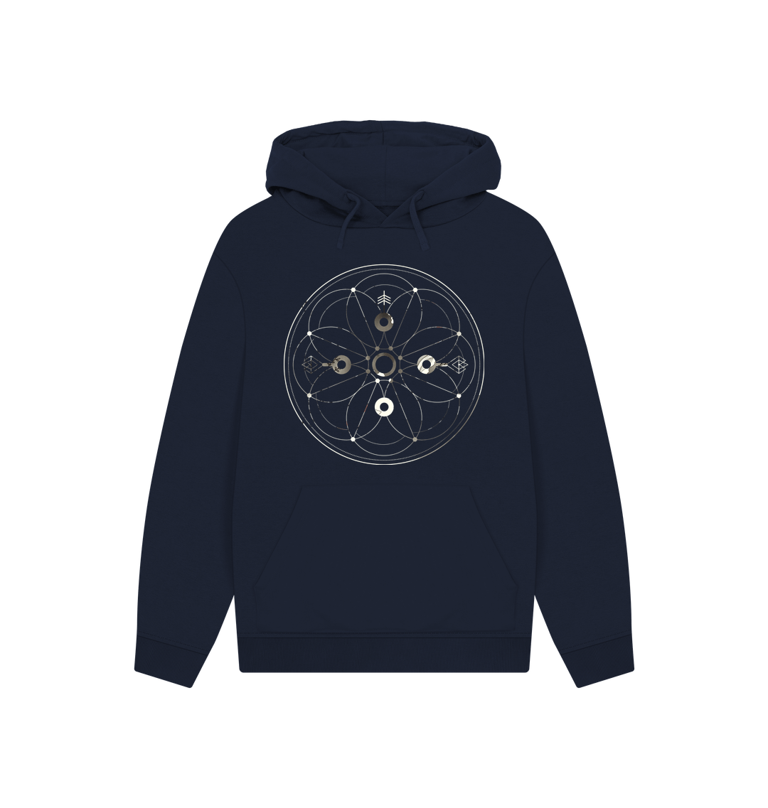 Navy Printed Hoody Front