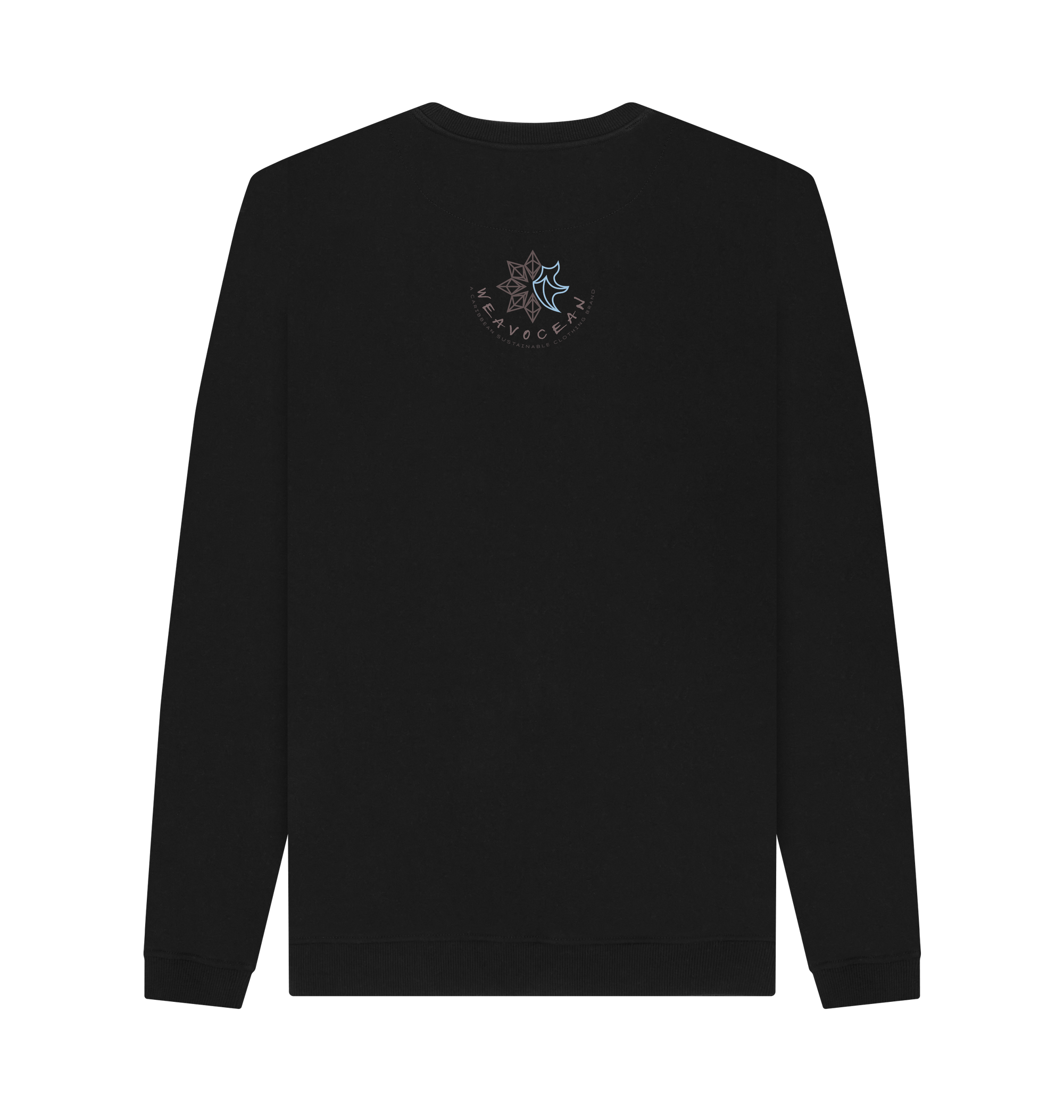 Black Recycled Printed Sweater Back