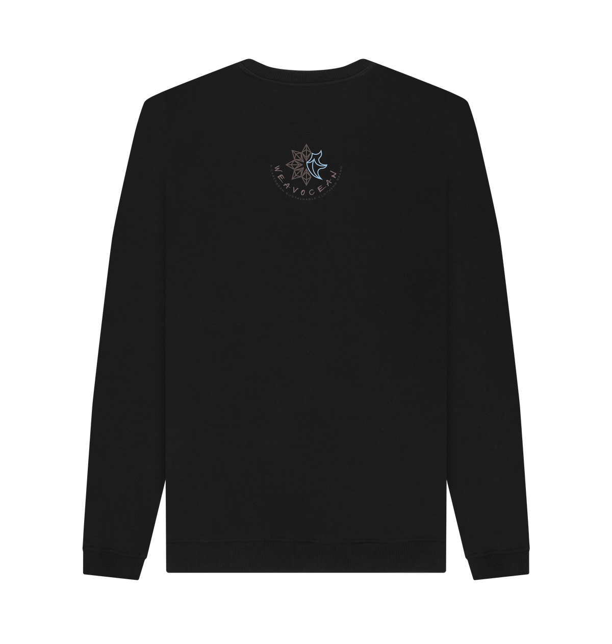 Black Recycled Printed Sweater Back