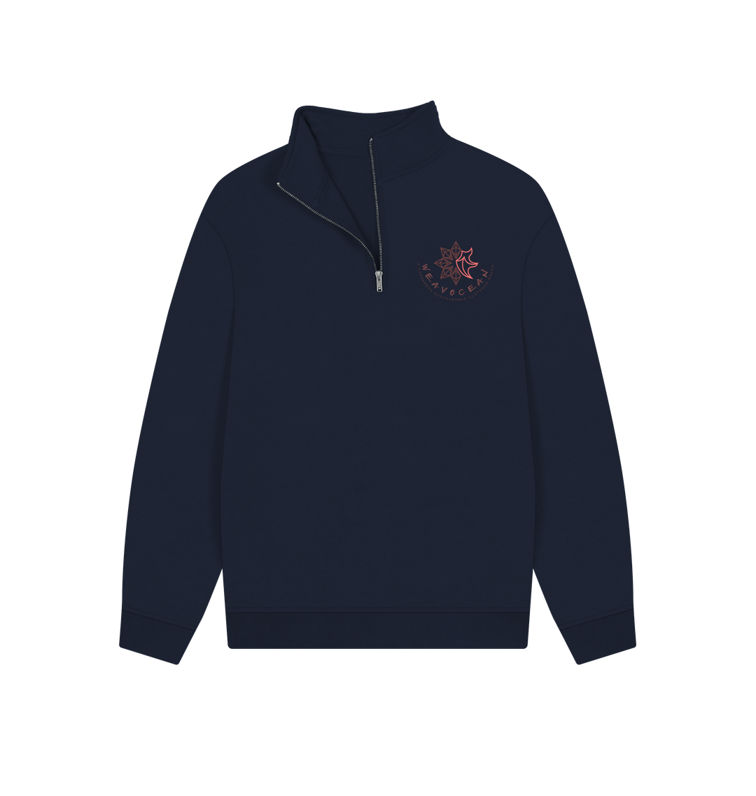 Navy Printed Sweater Front