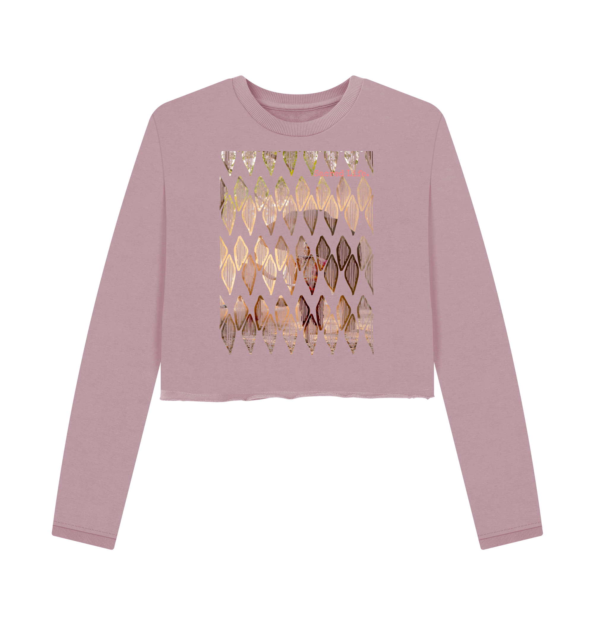 Mauve Printed Boxy Jumpers Front