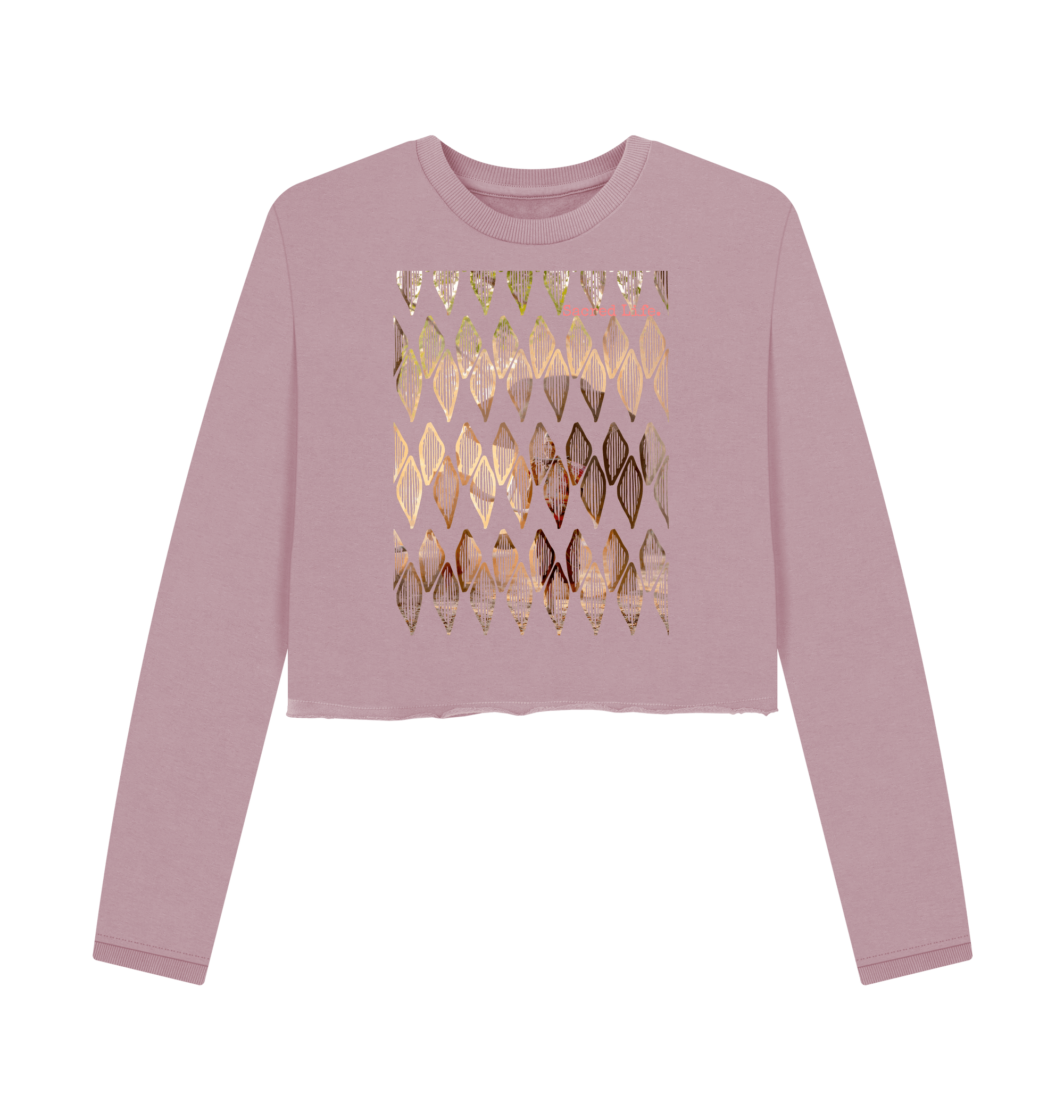 Mauve Printed Boxy Jumpers Front