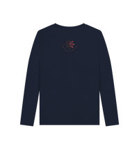 Navy Blue Printed Long Sleeve T Shirt