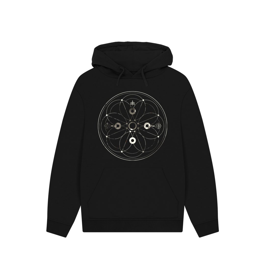 Black Printed Hoody Front