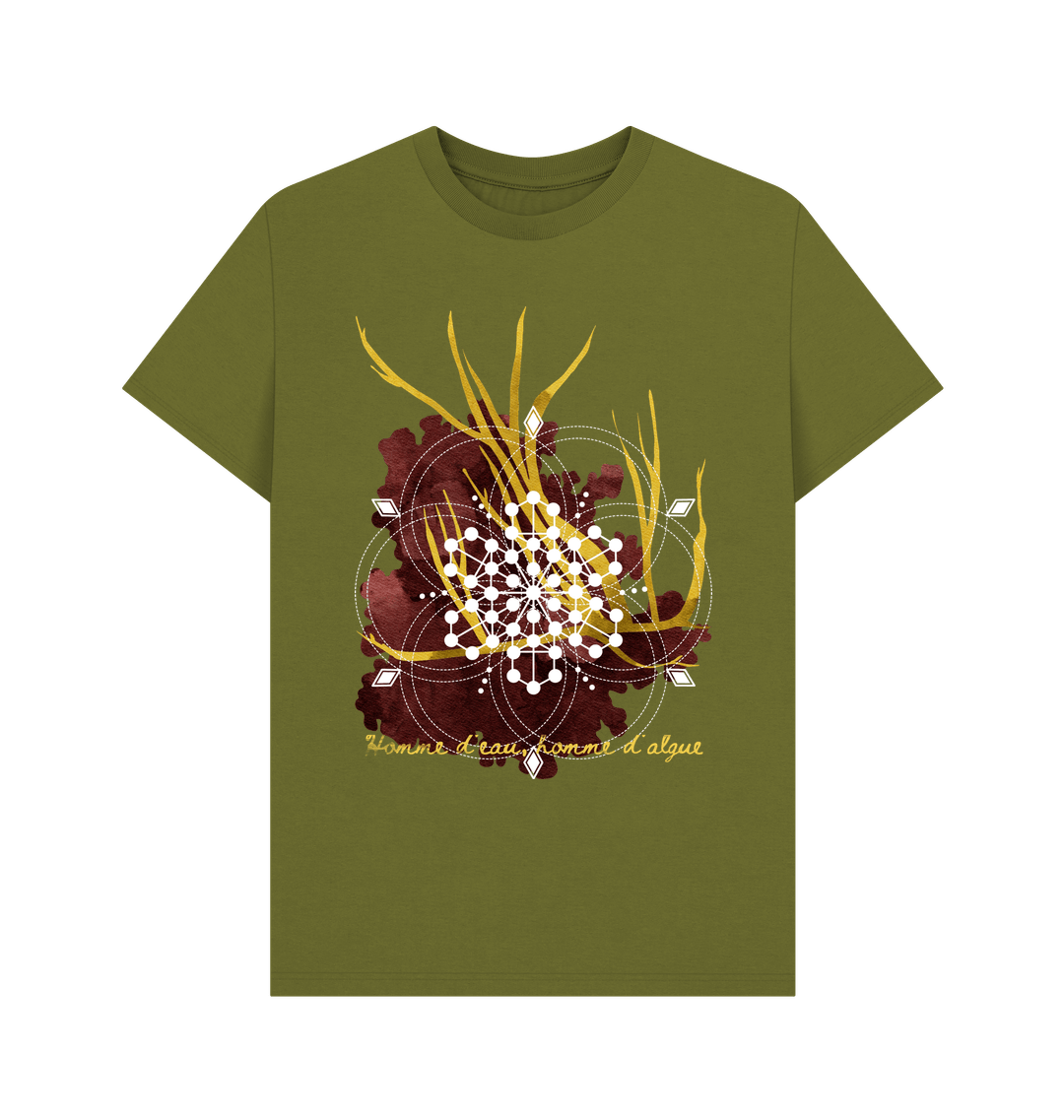 Moss Green Printed T-shirt Front