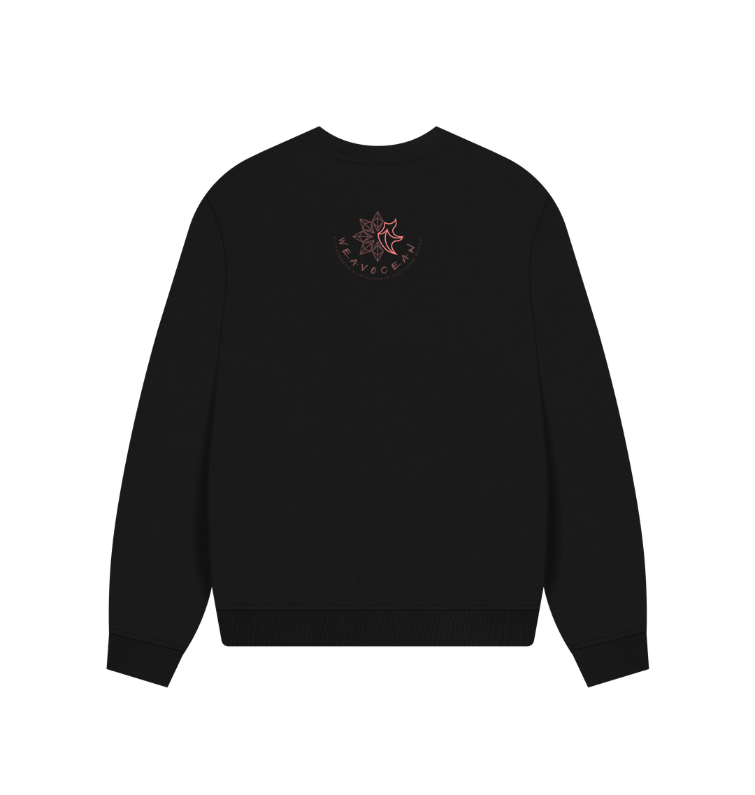 Black Printed Sweater Back