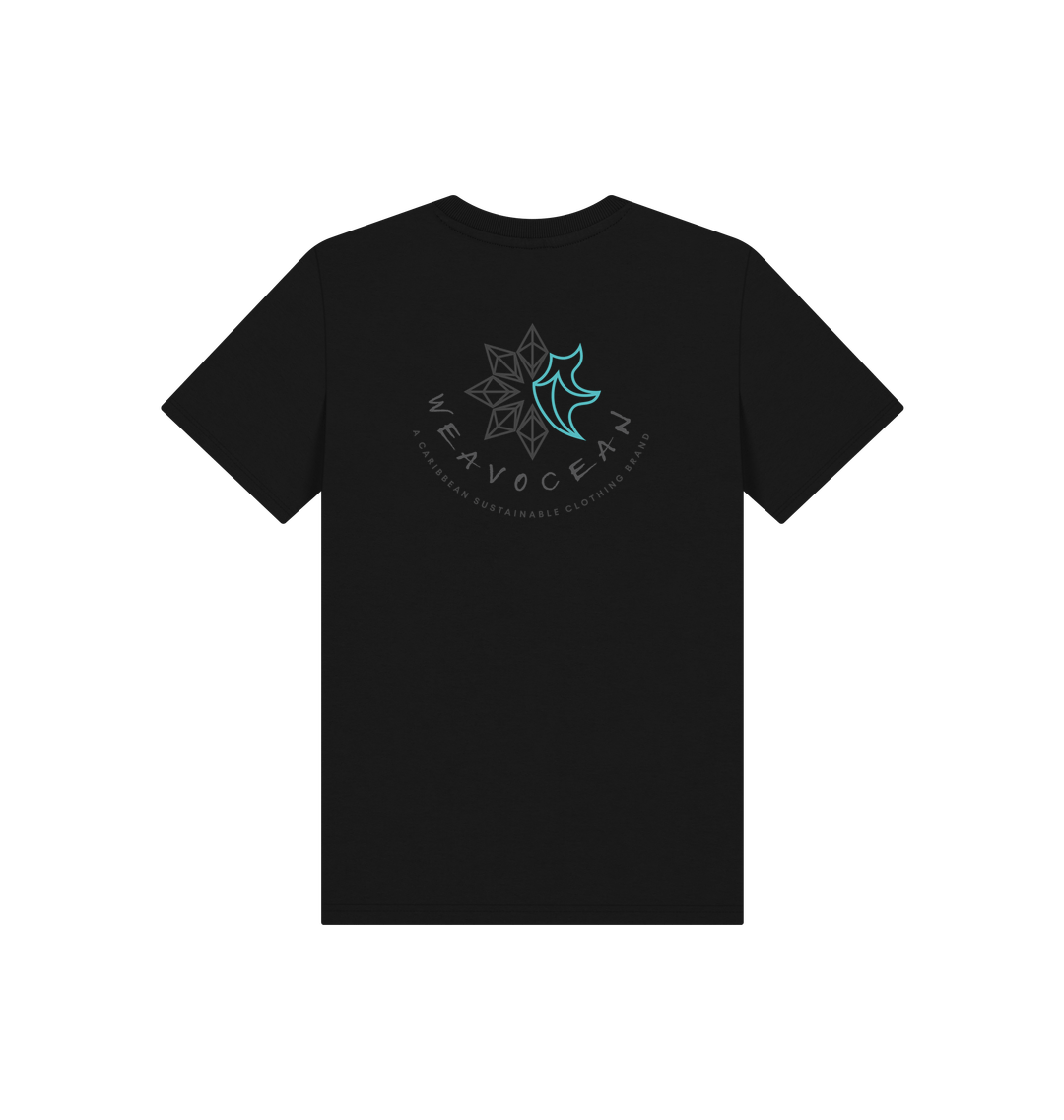 Black Printed Kids T-Shirt Back