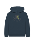 Navy Blue Printed Kids Hoodie Back