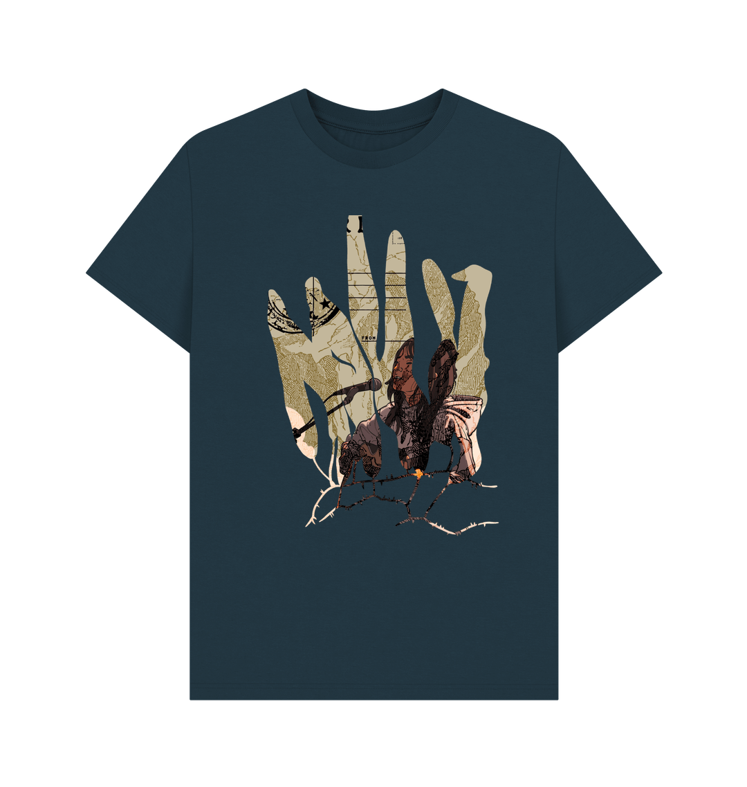 Denim Blue Printed T-shirt Front