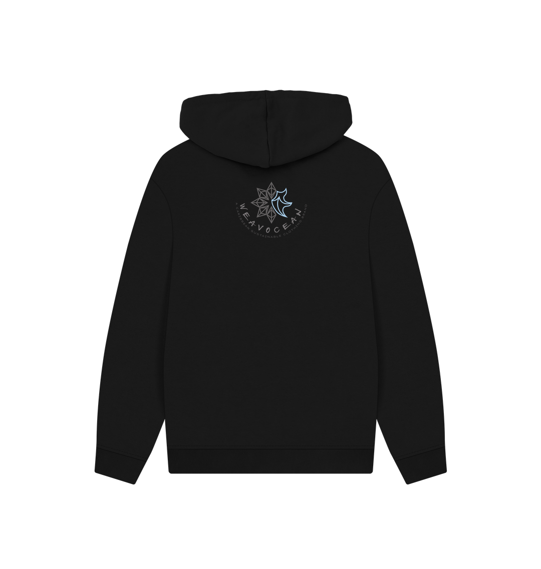 Black Printed Hoody Back