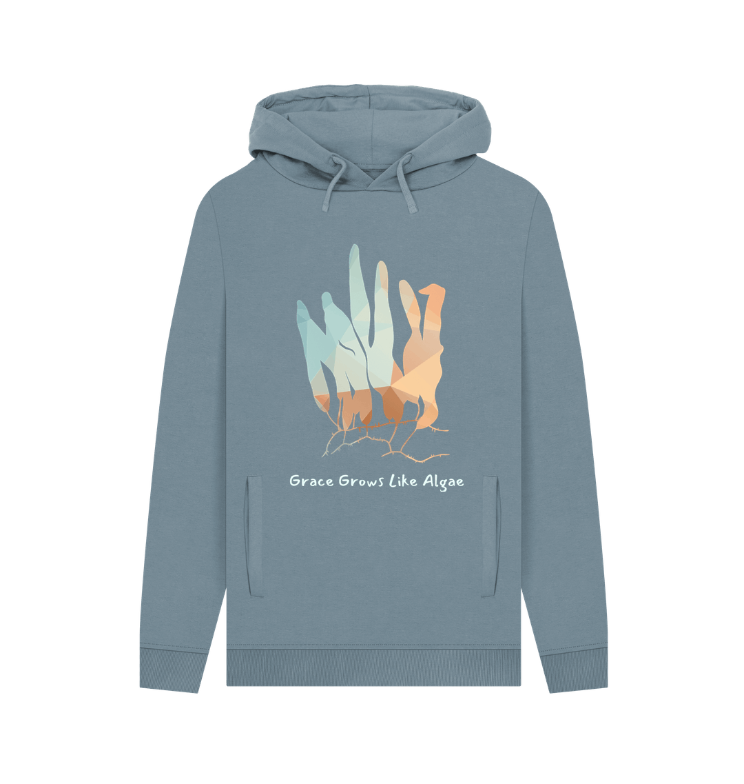 Stone Blue Printed Hoody Front