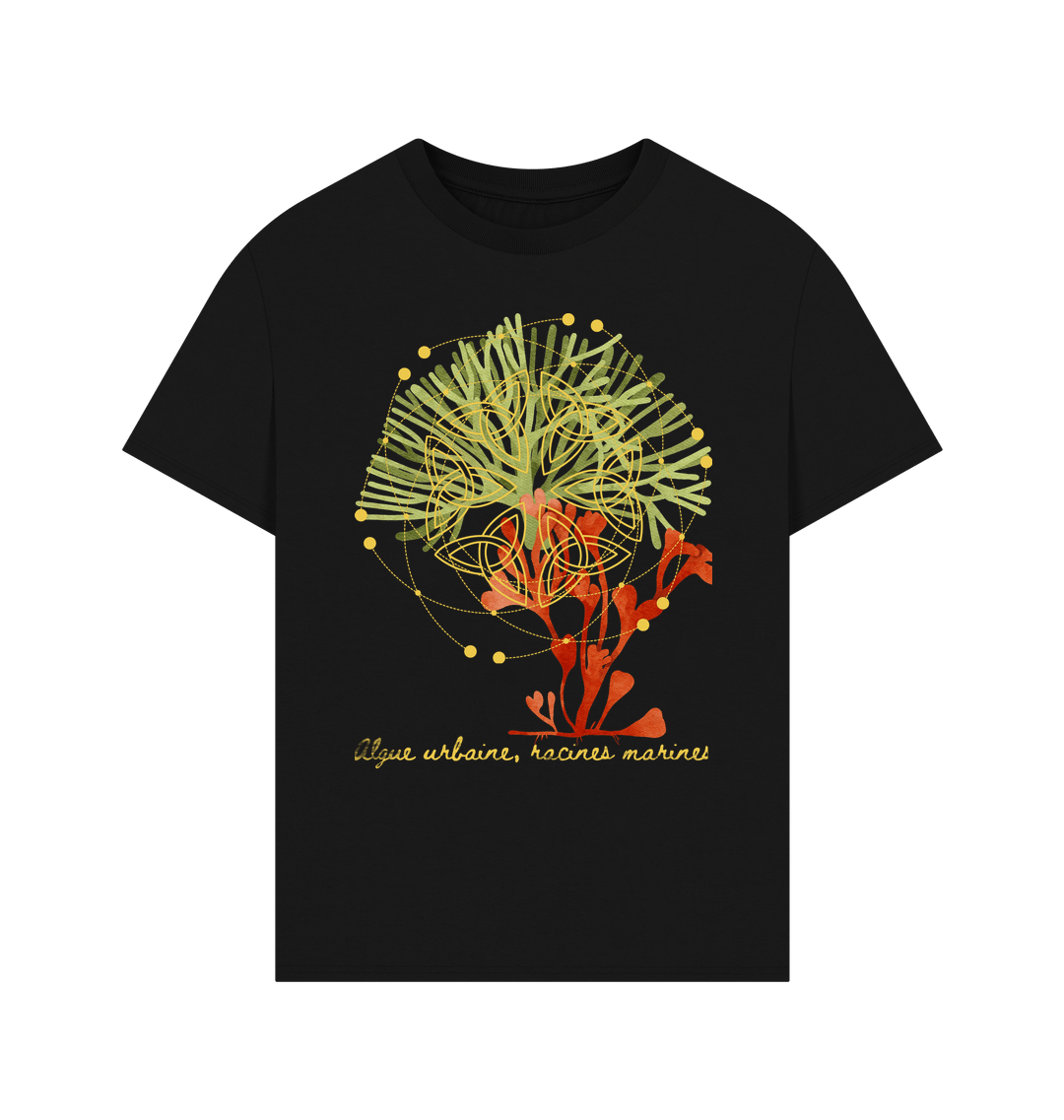 Black Printed T-shirt Front