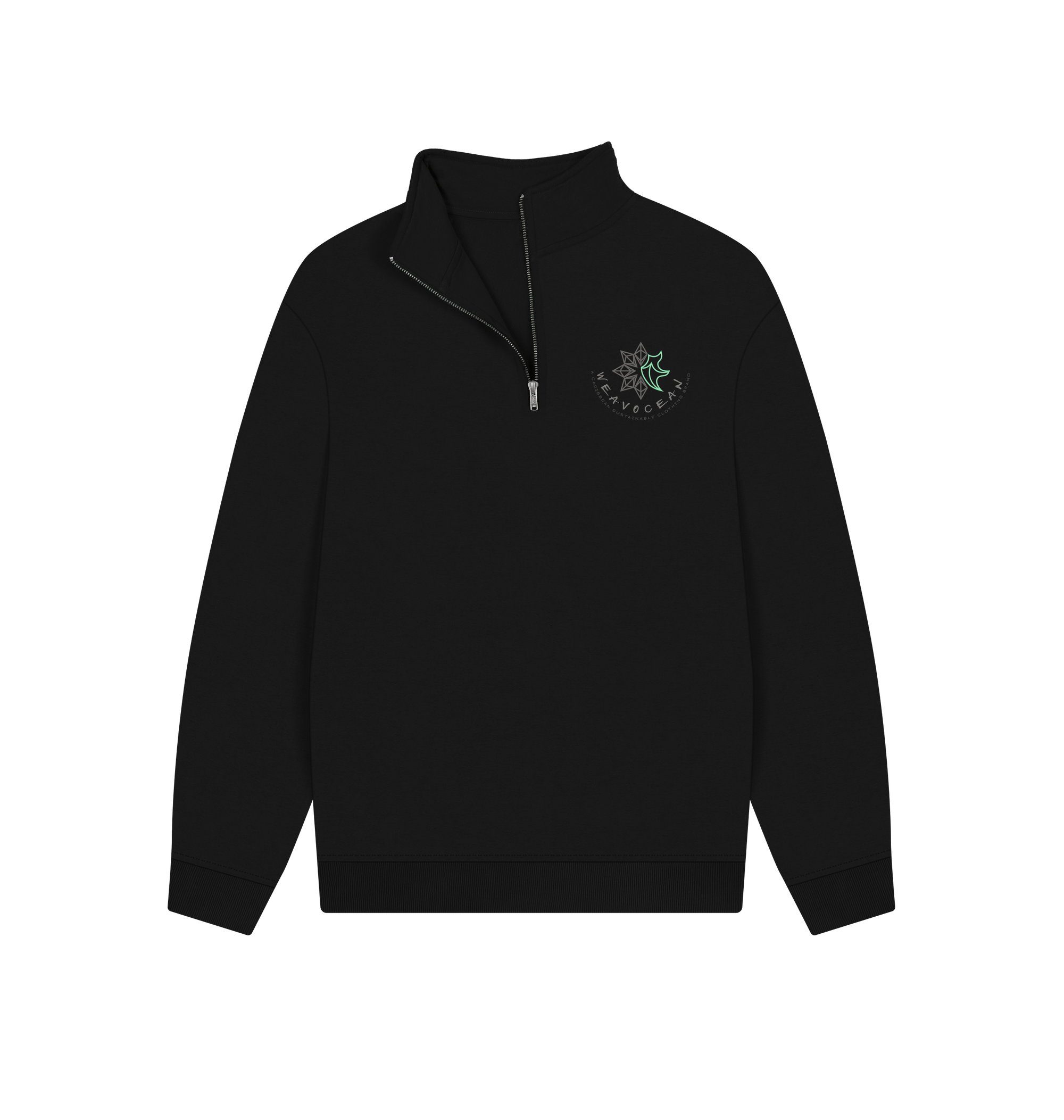 Black Printed Sweater Front