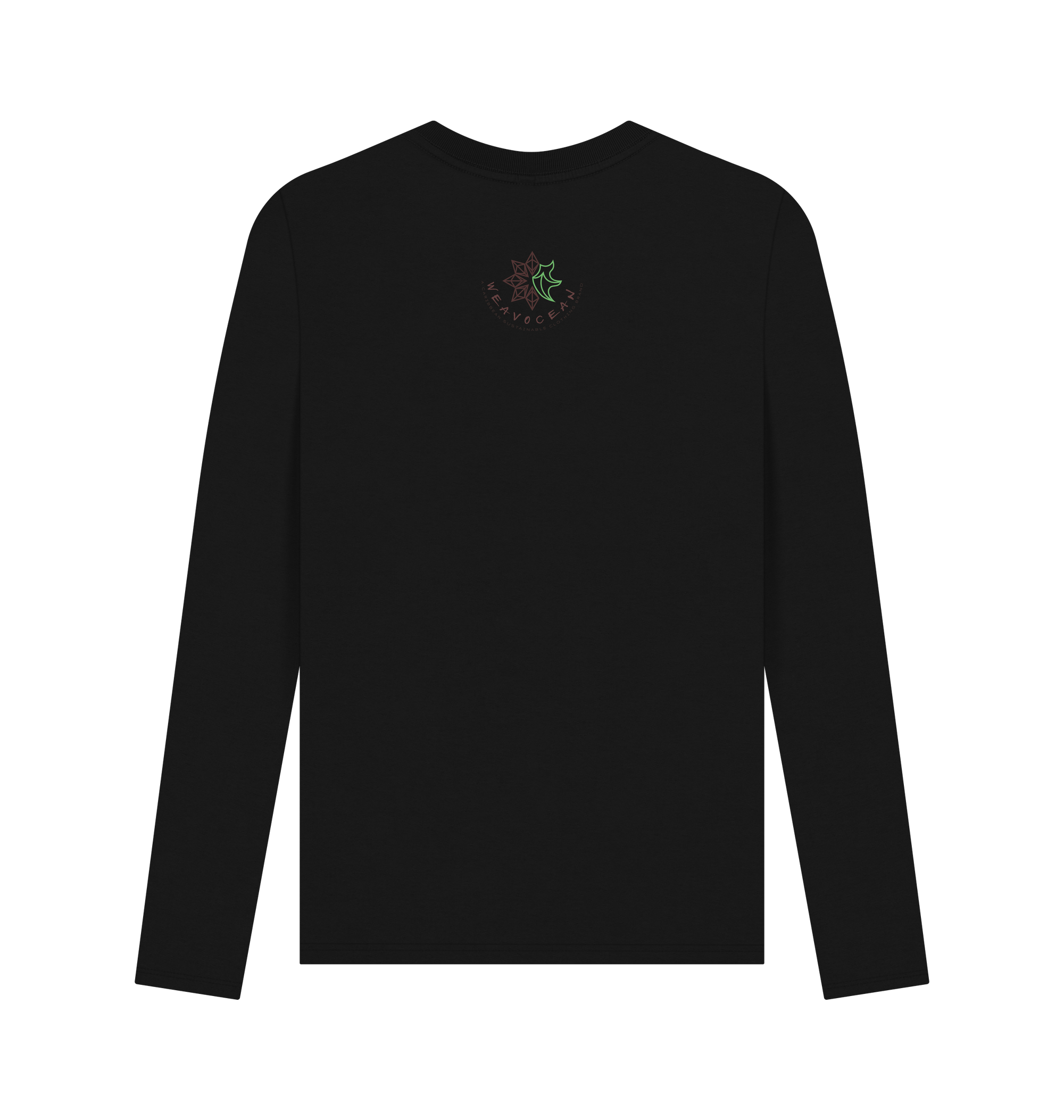 Black Printed Long Sleeve T Shirt Back