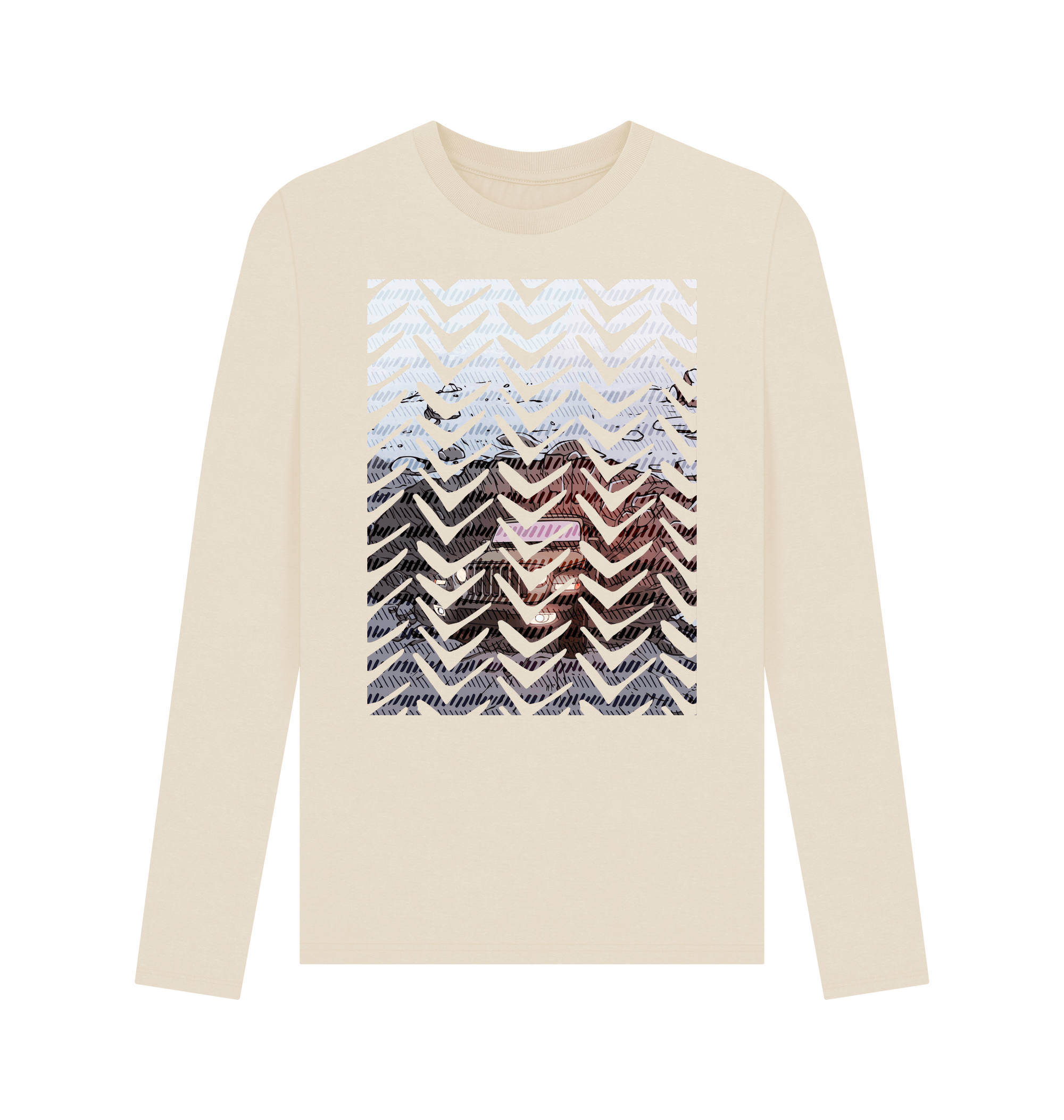 Oat Printed Long Sleeve T Shirt Front