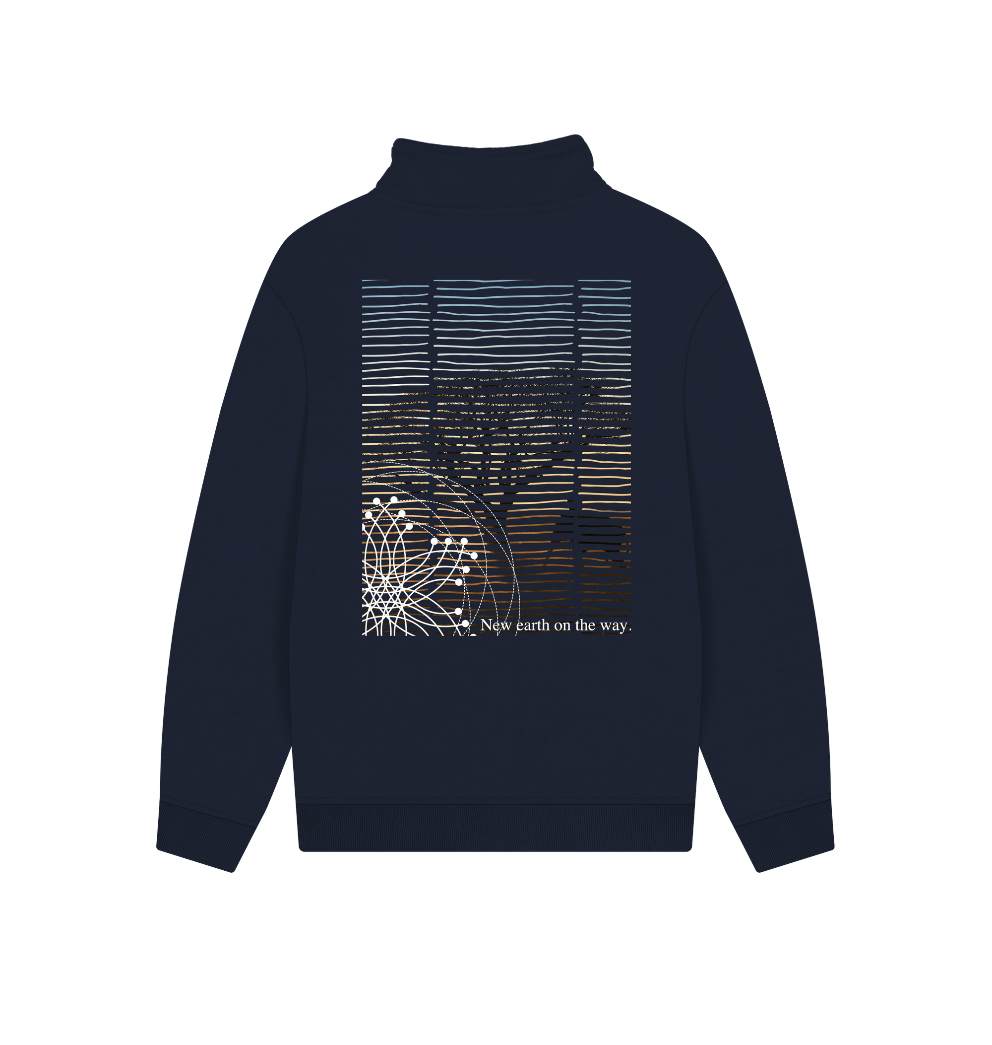 Navy Printed Sweater Back