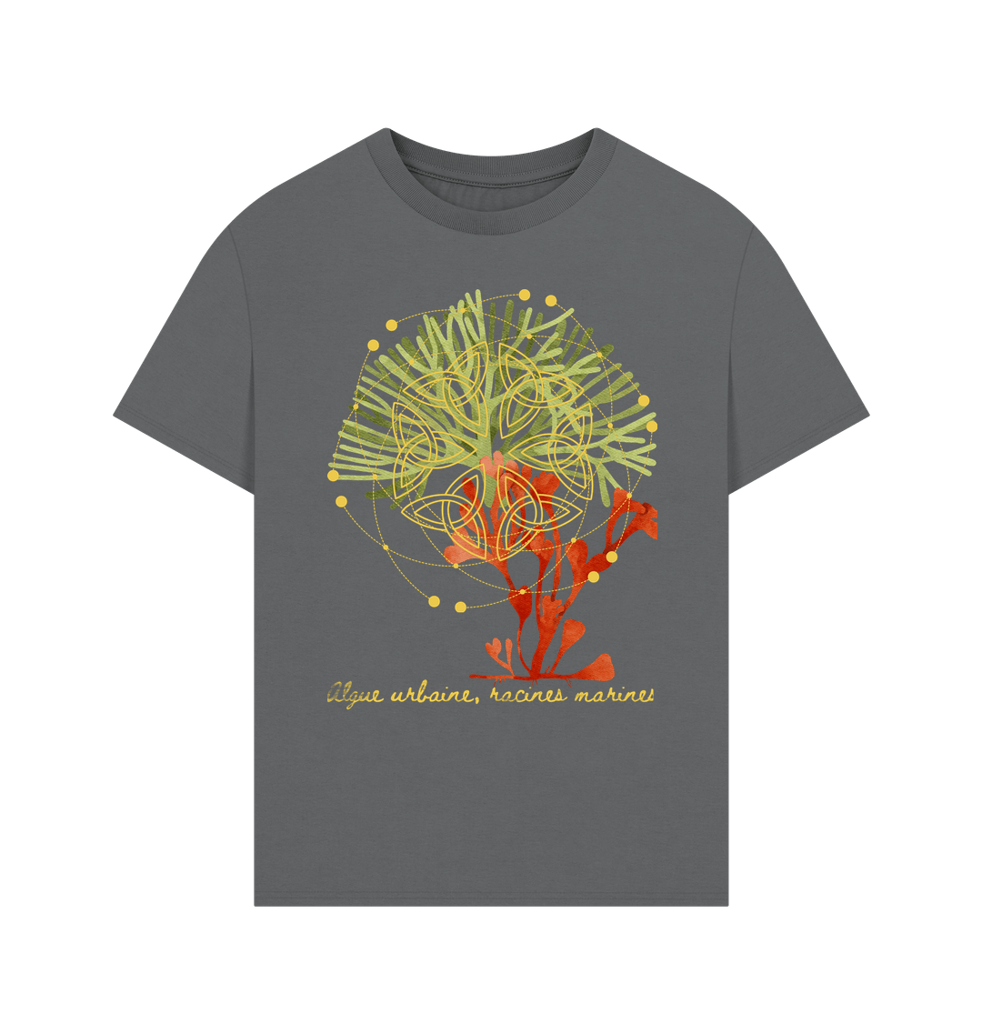 Slate Grey Printed T-shirt Front