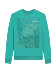 Seagrass Green Recycled Printed Sweater Front