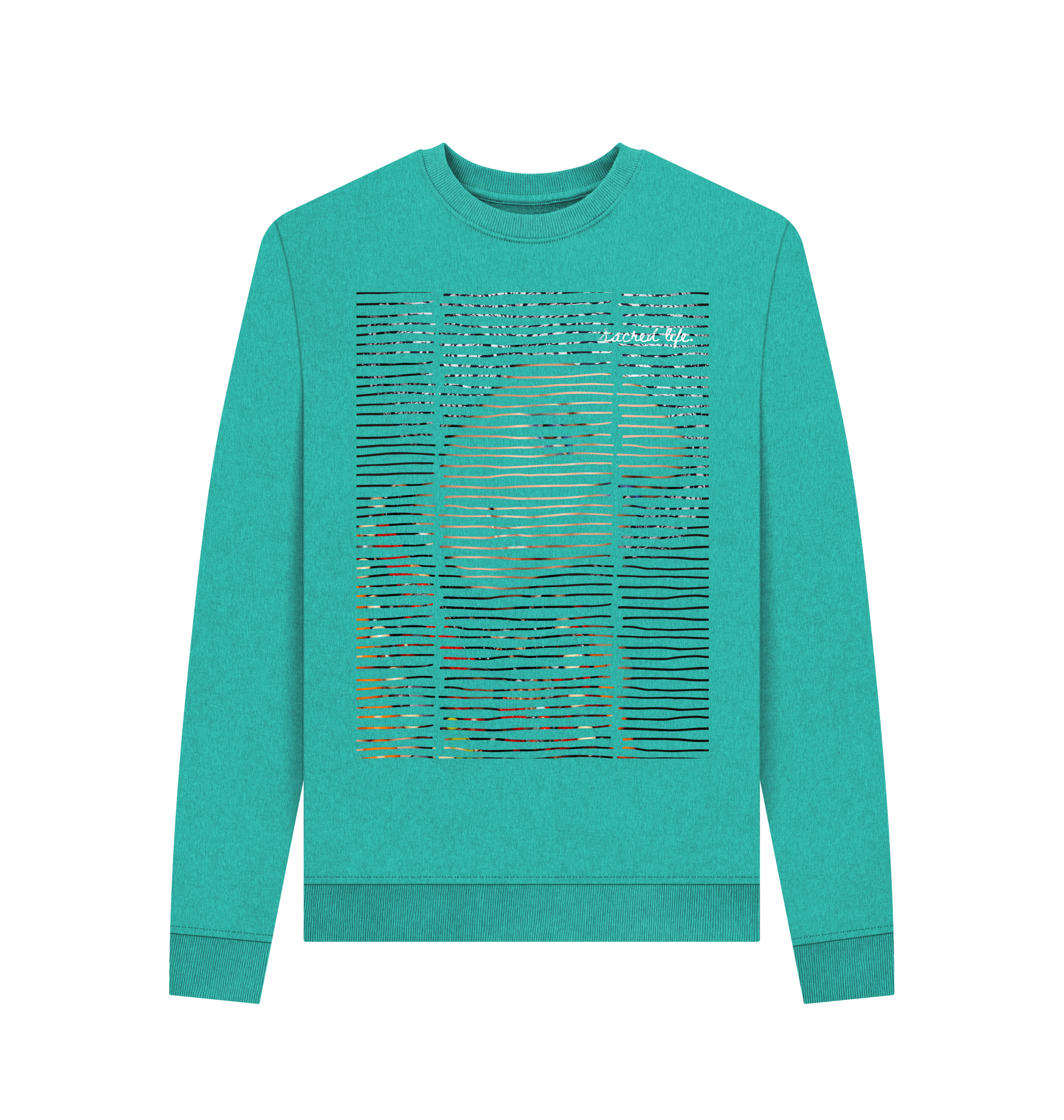 Seagrass Green Recycled Printed Sweater Front