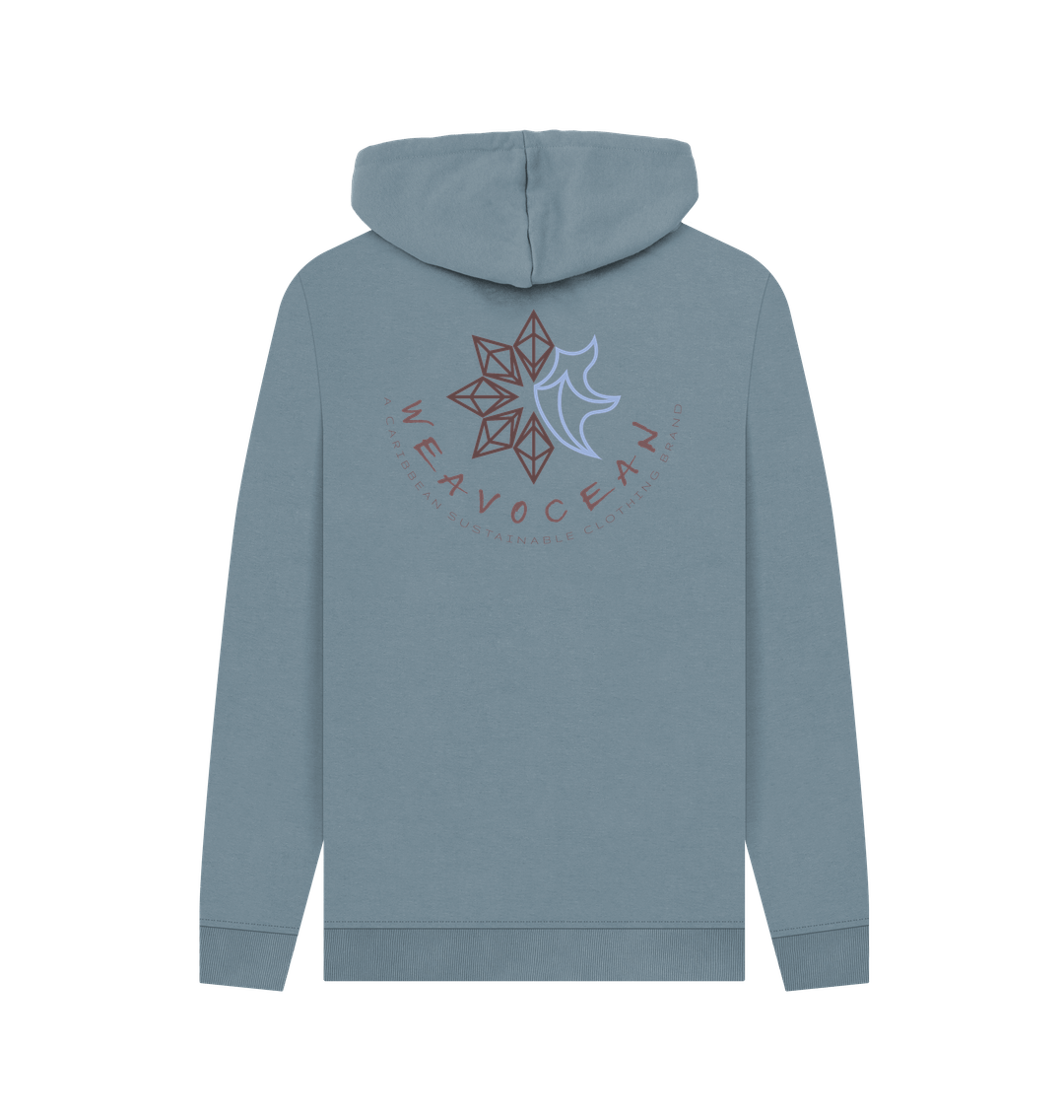 Stone Blue Printed Hoody