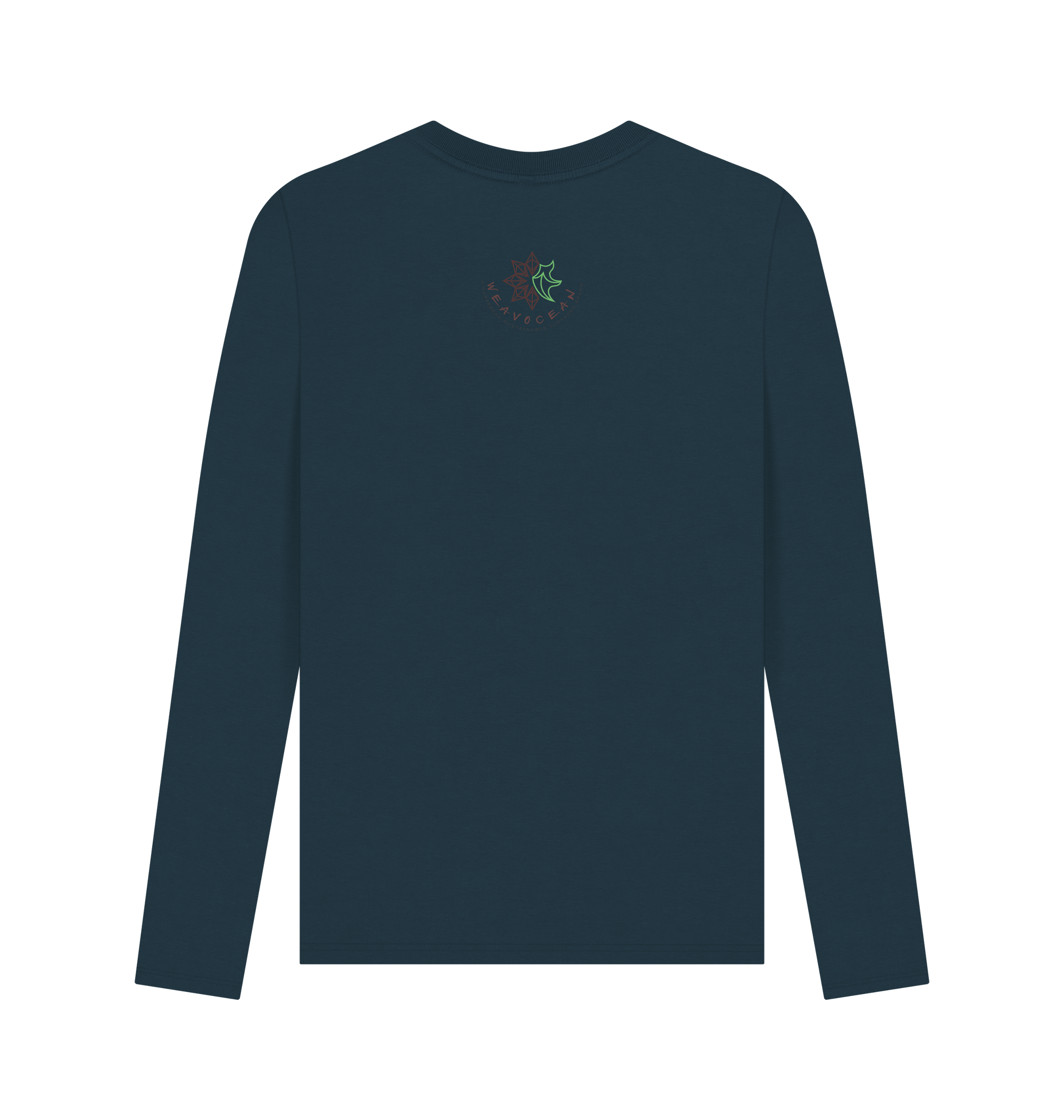 Denim Blue Printed Long Sleeve T Shirt Back