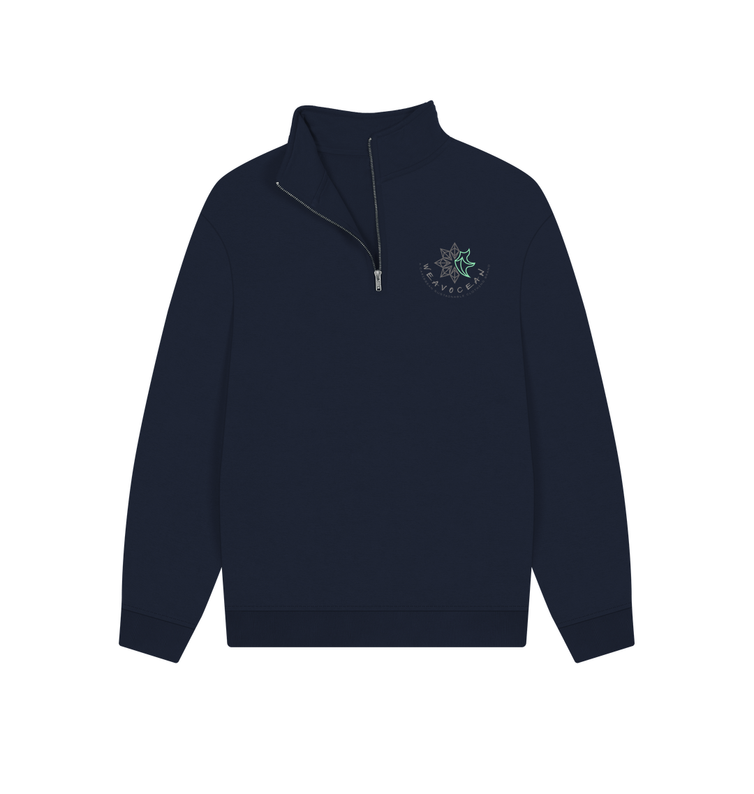 Navy Printed Sweater Front