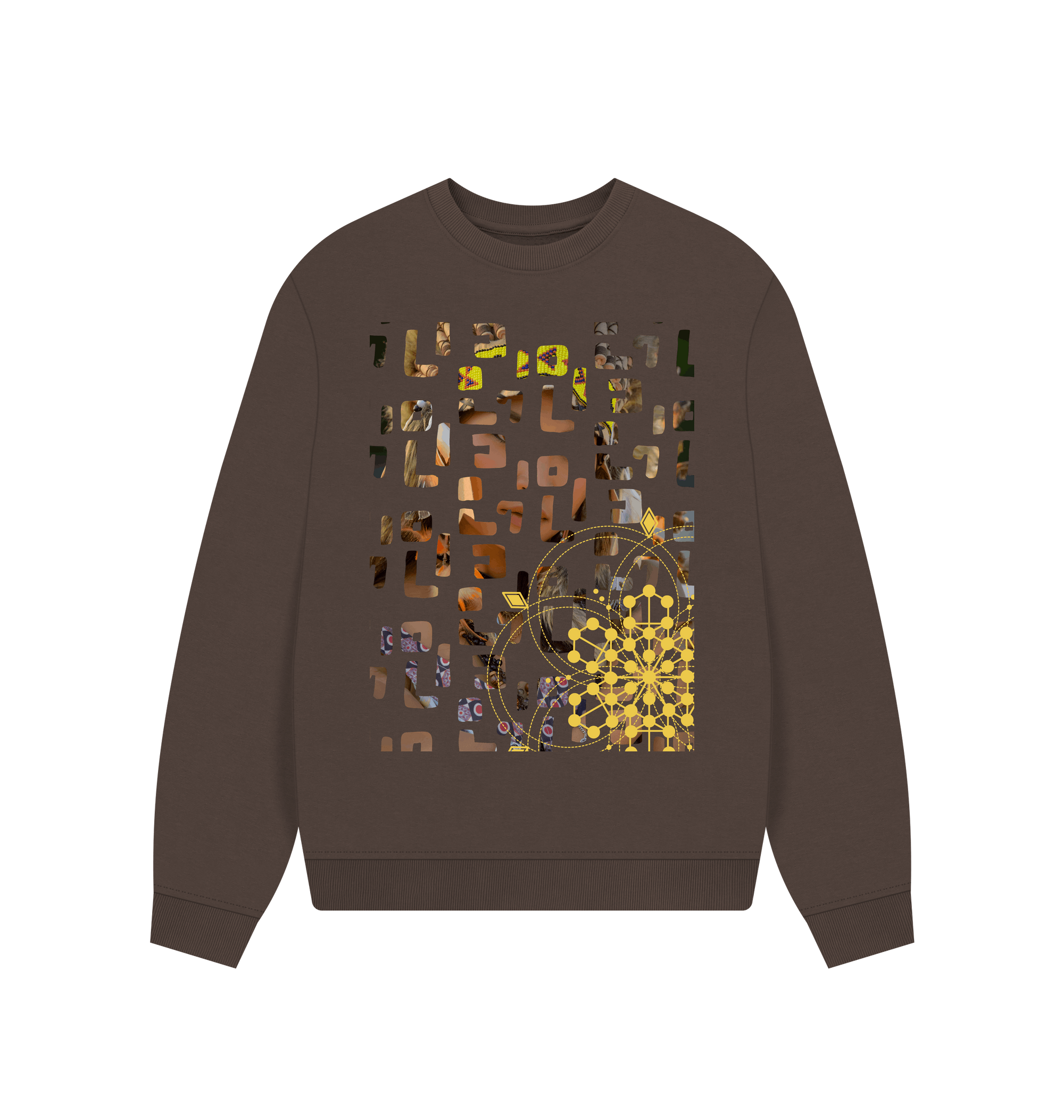 Chocolate Printed Sweater Front