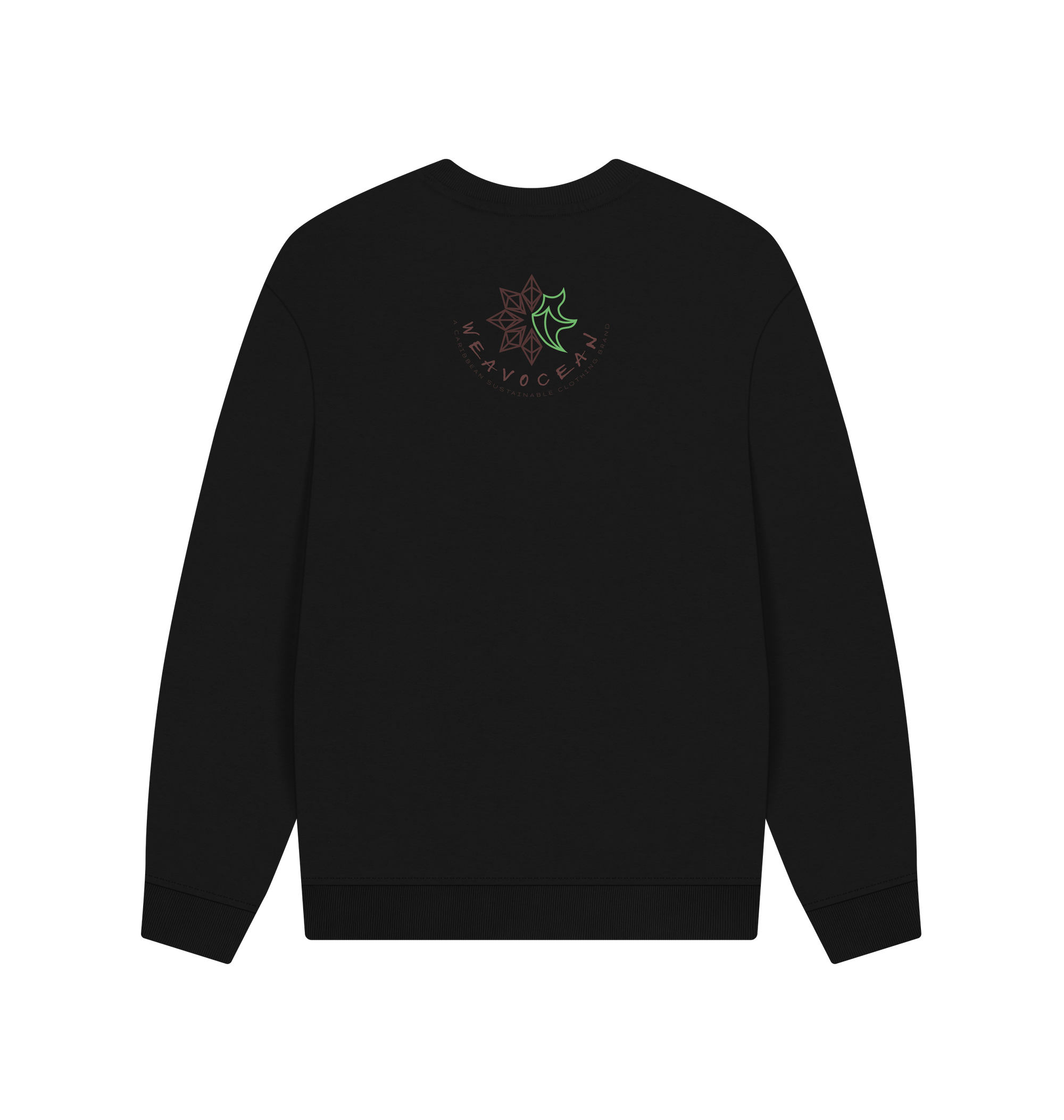 Black Printed Sweater Back