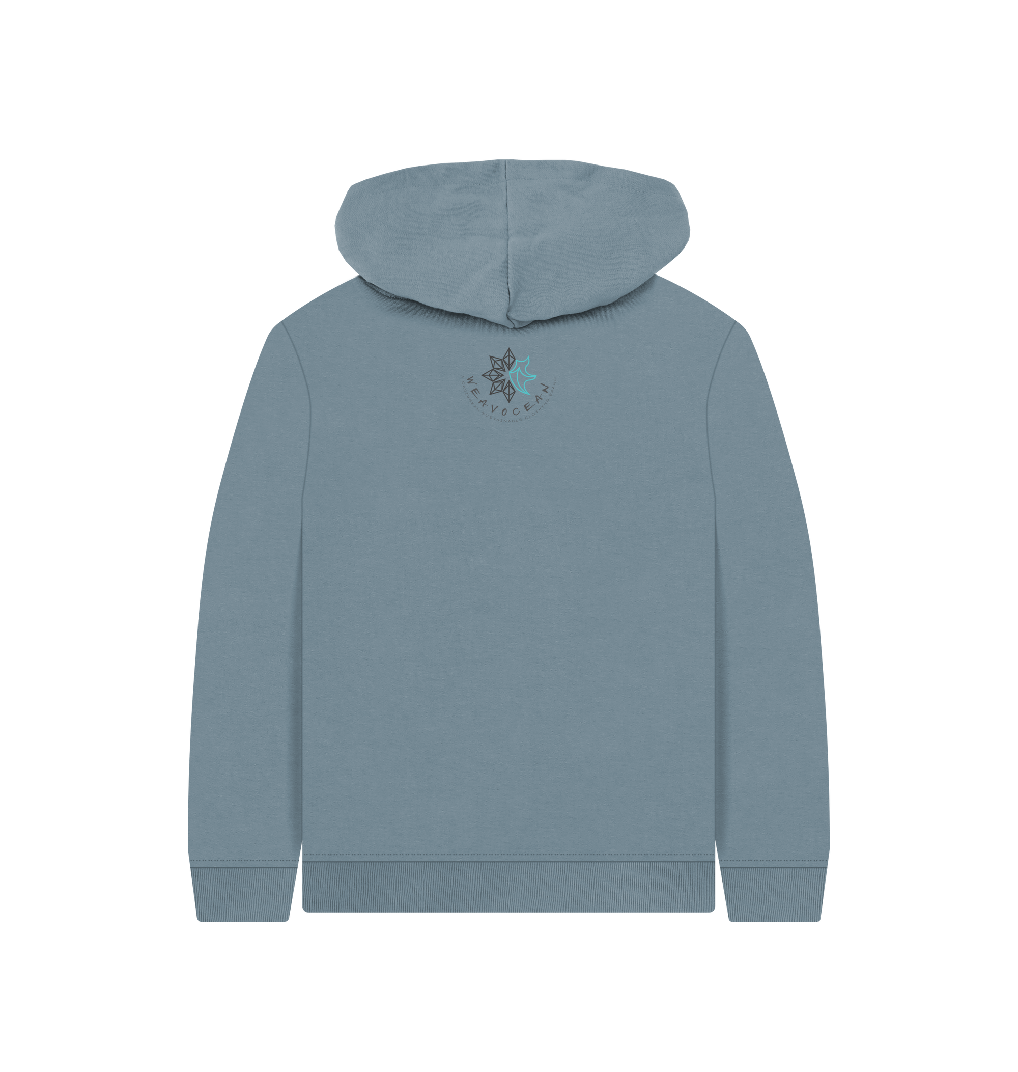 Stone Blue Printed Kids Hoodie Back