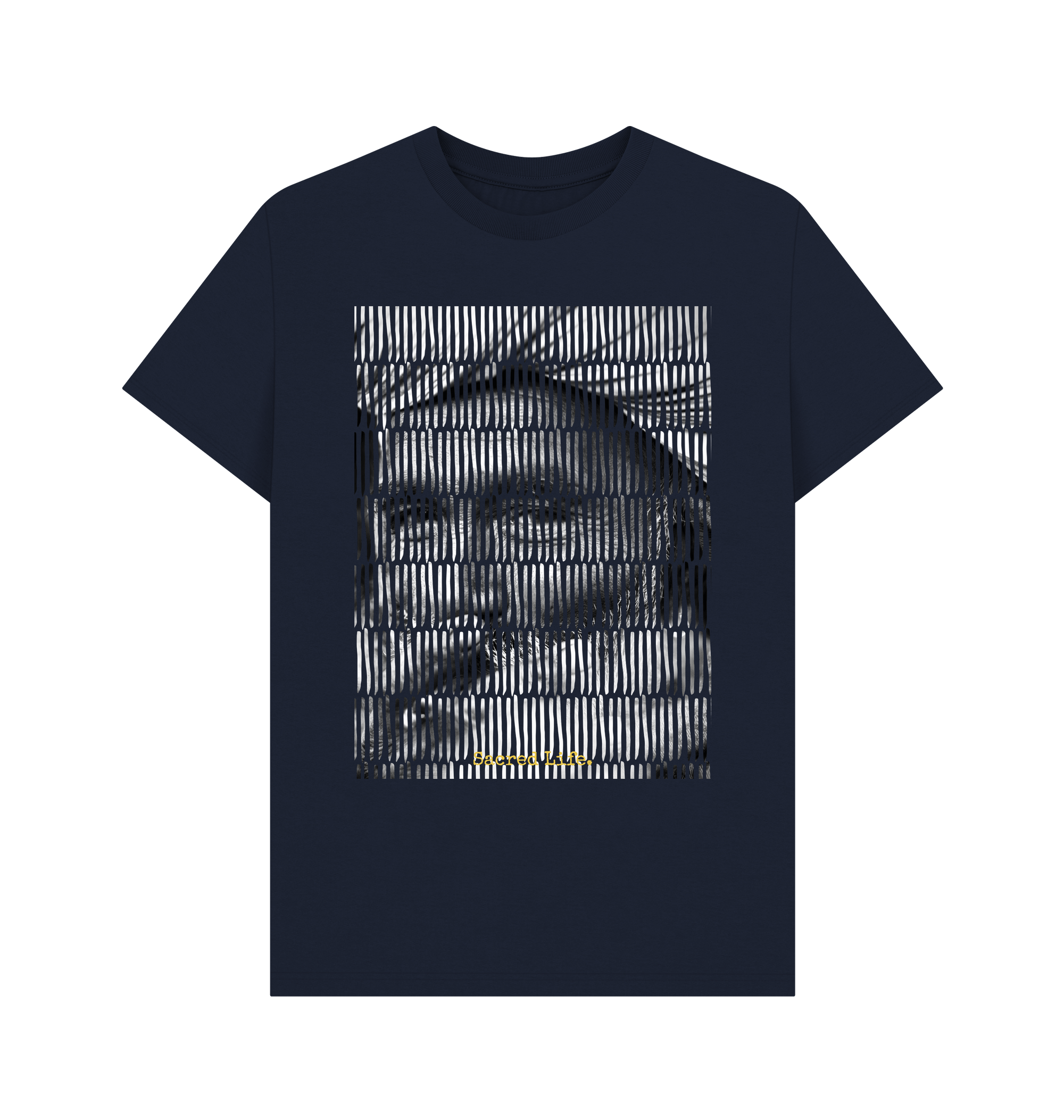 Navy Blue Printed T-shirt Front