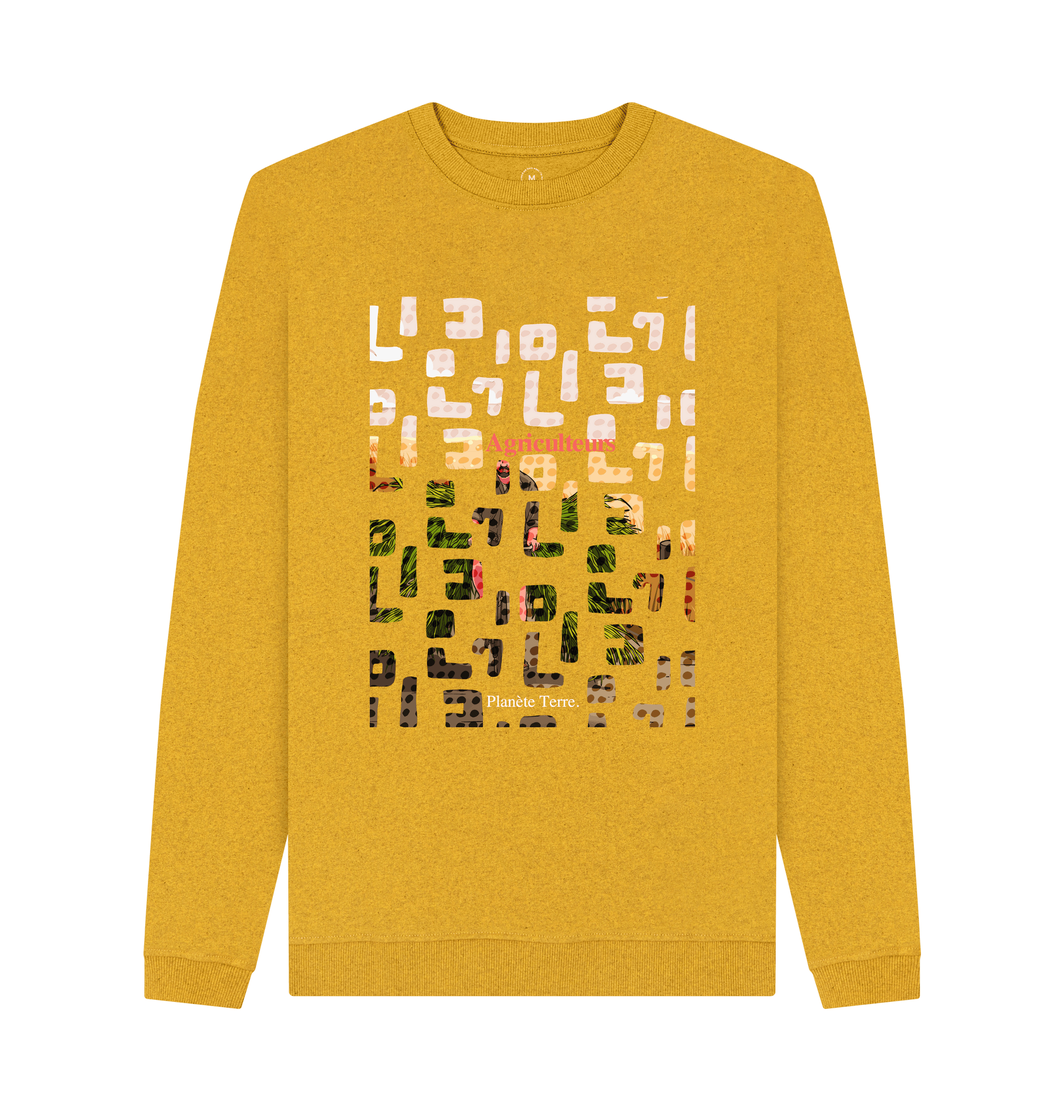 Sunflower Yellow Recycled Printed Sweater Front