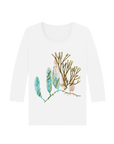 White Printed Long Sleeve T Shirt Front