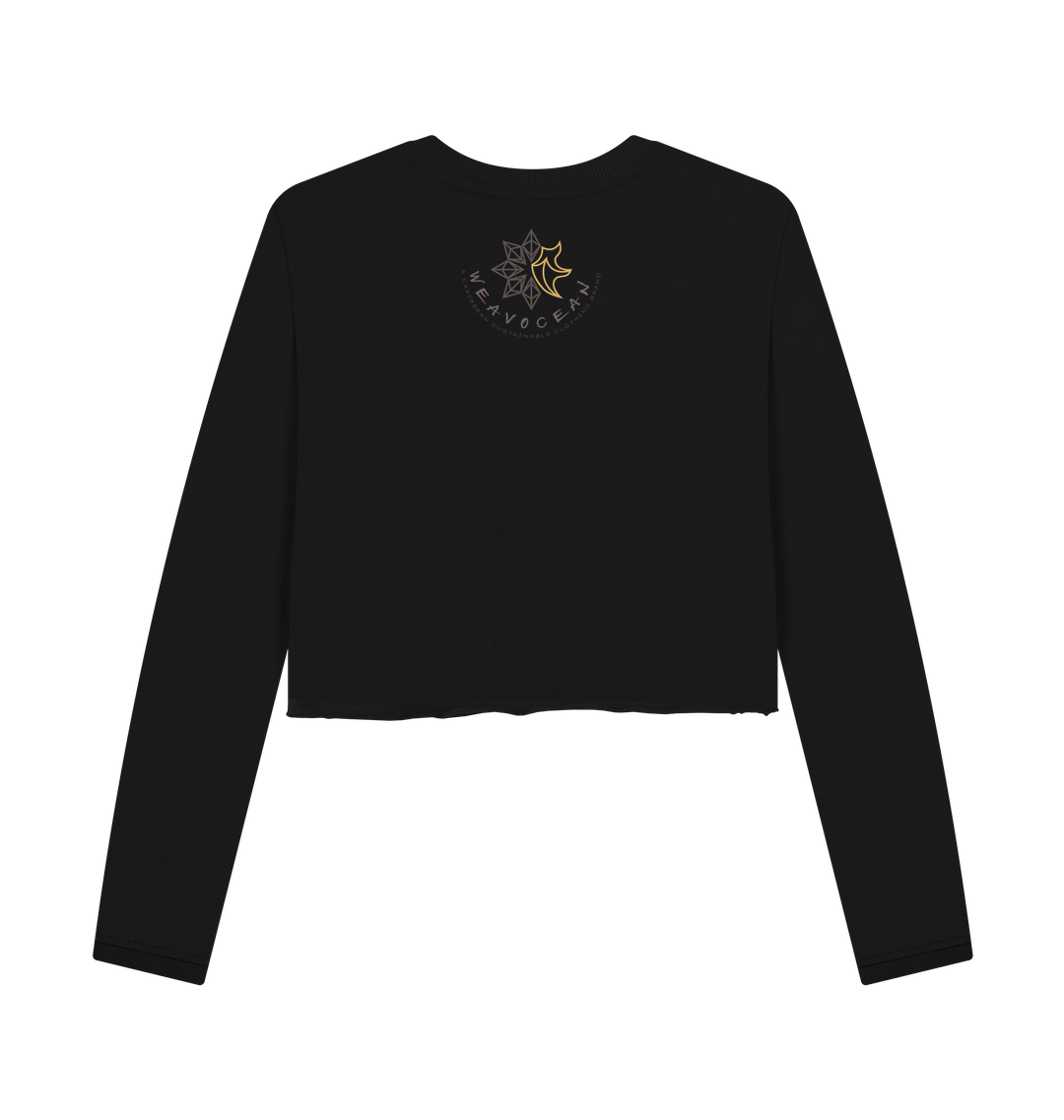 Black Printed Boxy Jumpers Back