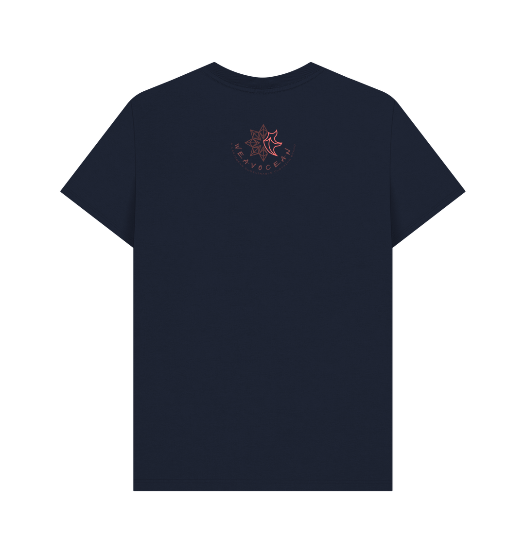 Navy Blue Printed T-shirt Back